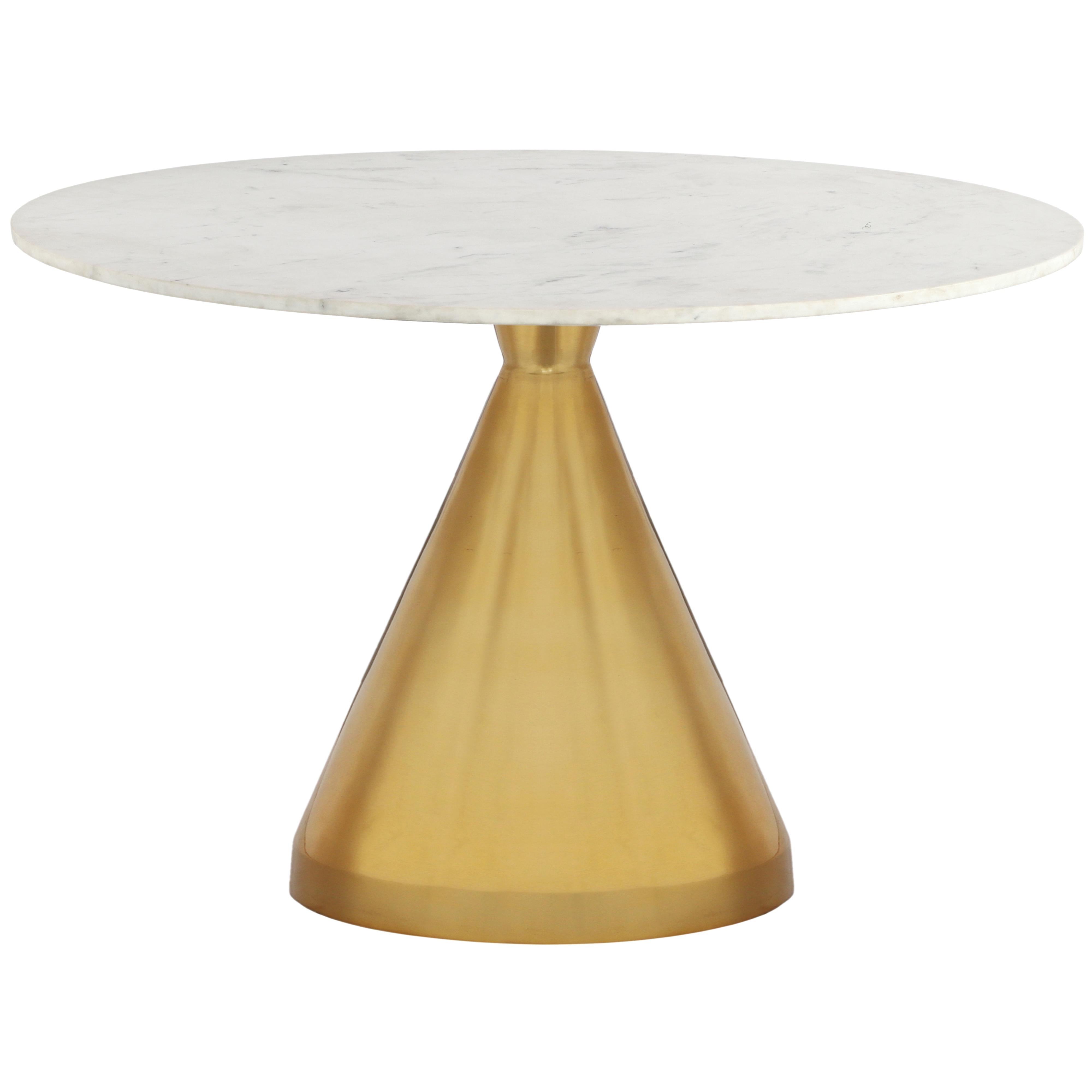 Meridian Emery White Marble Dining Table
