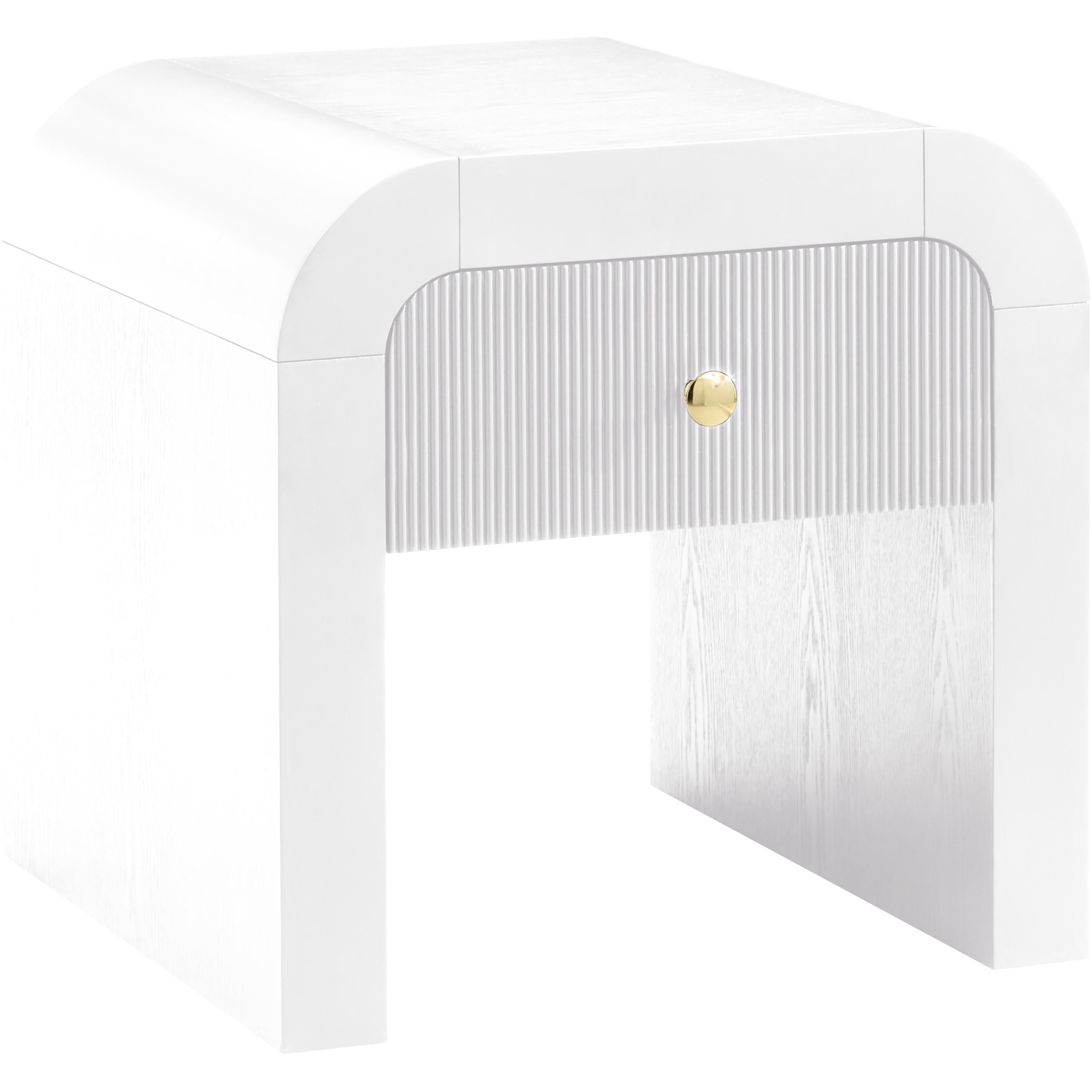 Meridian Artisto White End Table