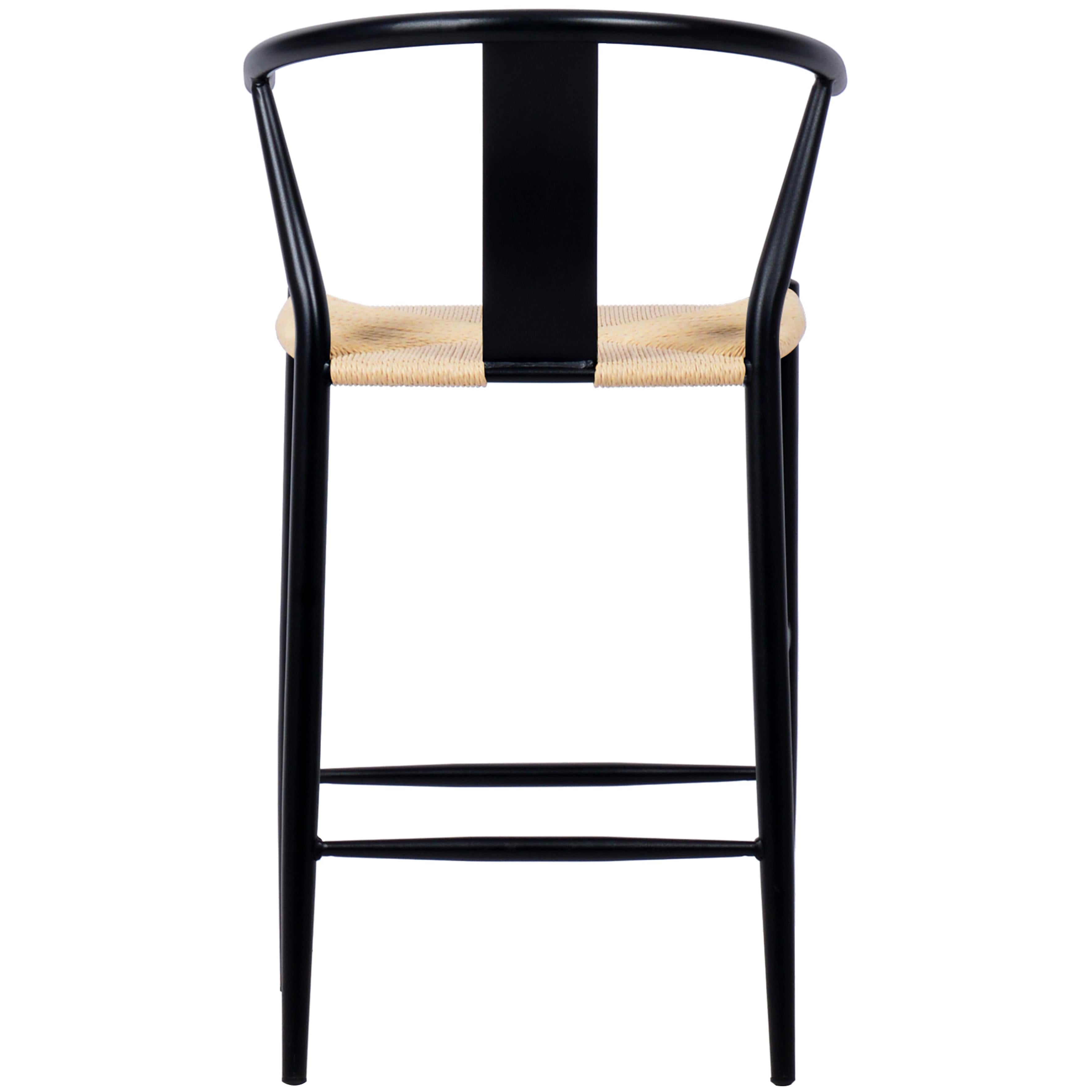 Meridian Beck Beige Hand Woven Rope Stool