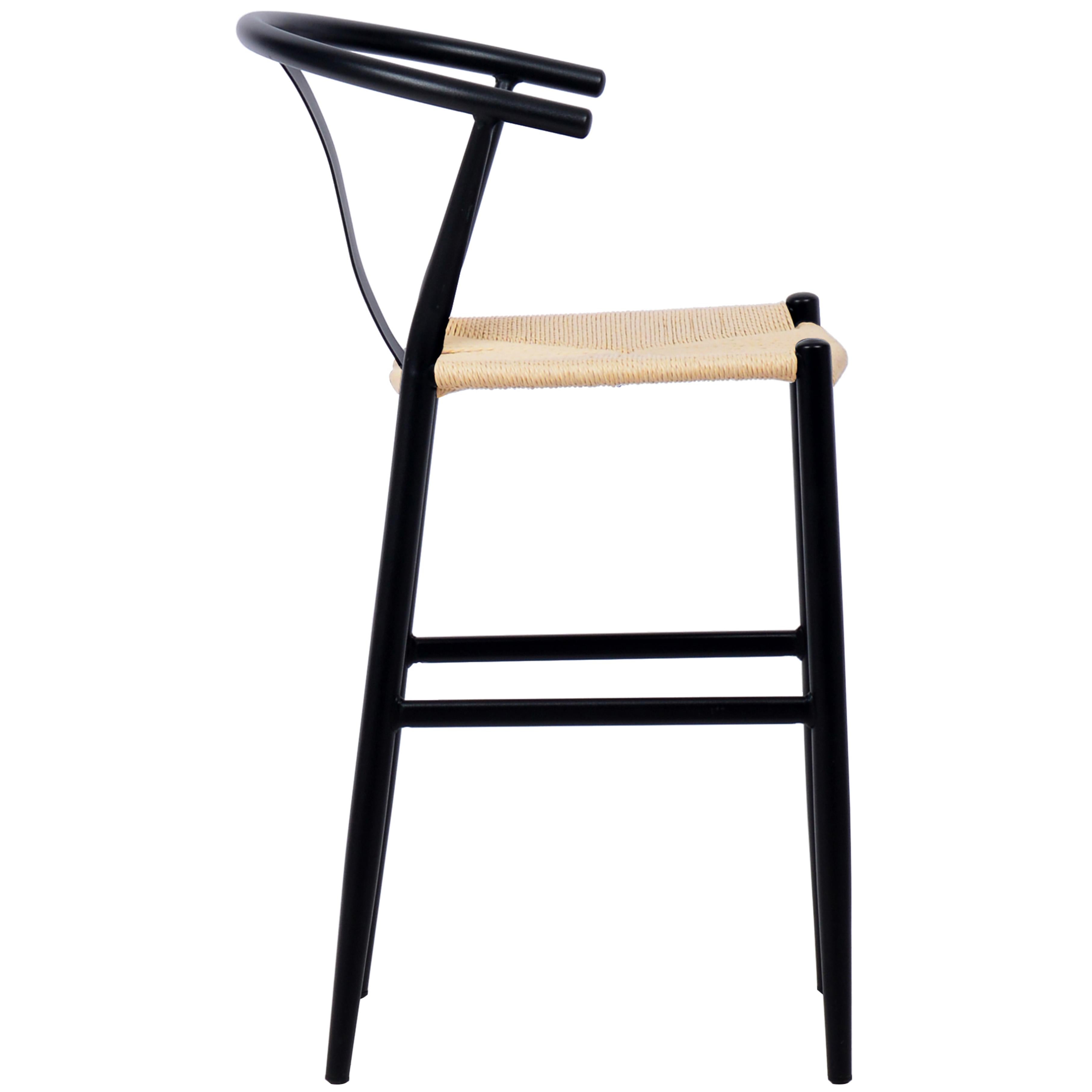 Meridian Beck Beige Hand Woven Rope Stool