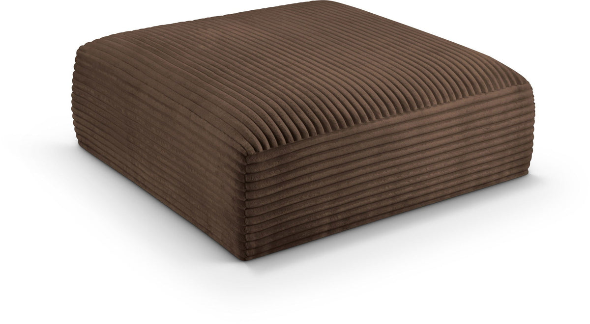 Shaggy Modular Sectional — Ottoman — Brown