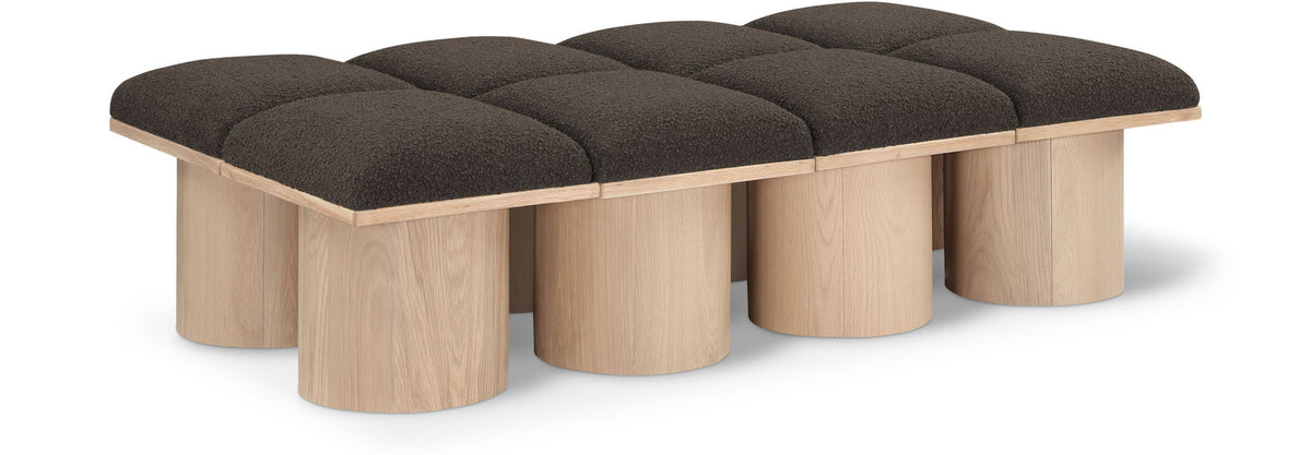 Pavilion Modular Bench 8-Piece Bench, 62"W x 36"D — Brown / Natural Base