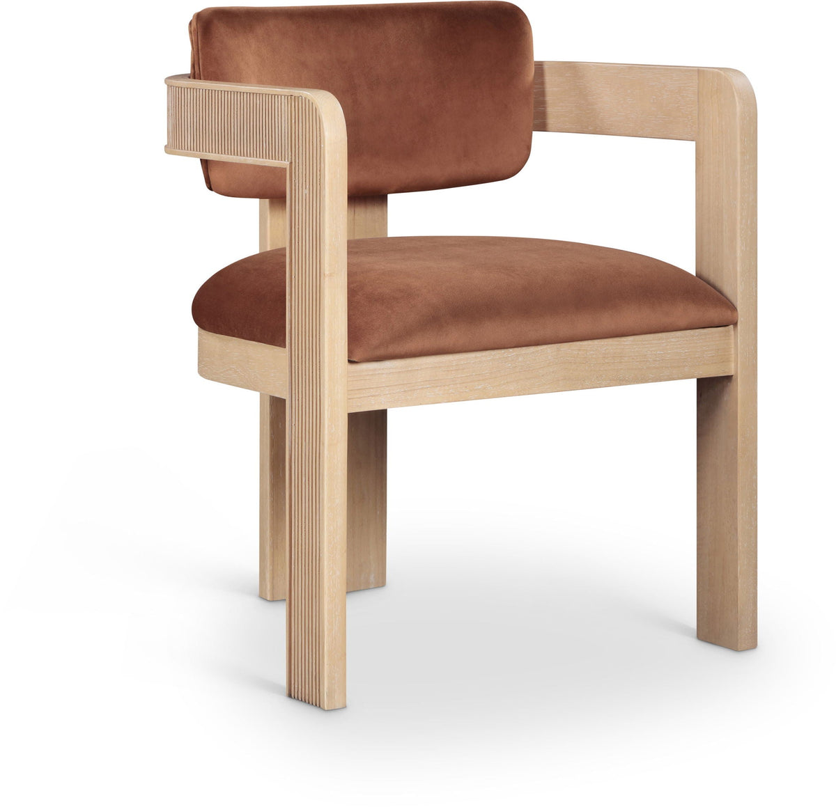 Sacha - Velvet Dining Chair (Set of 2) with Natural Base