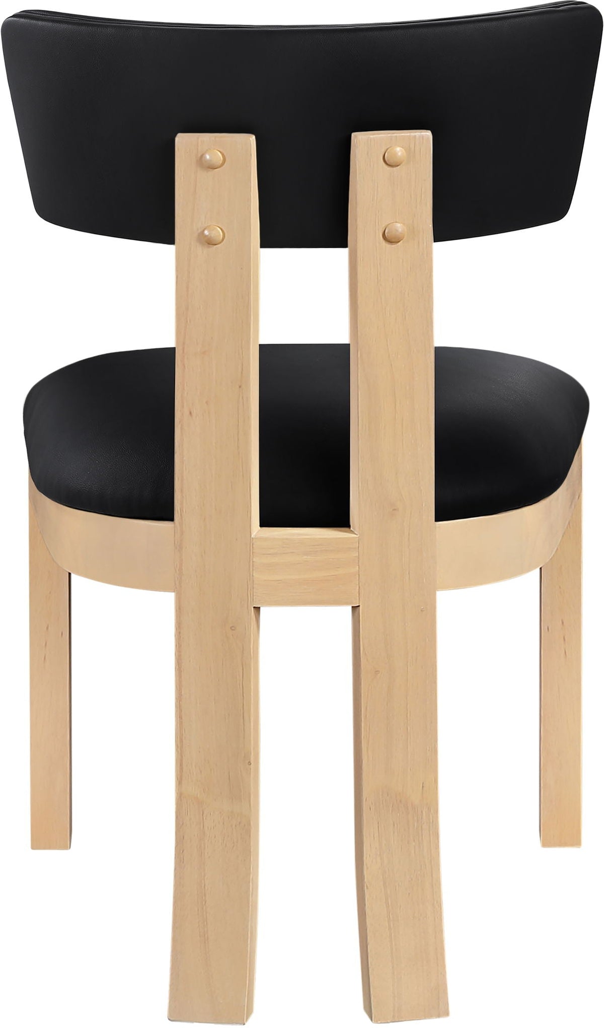 Lavrin Vegan Leather Dining Side Chair (Set of 2) with Natural Base