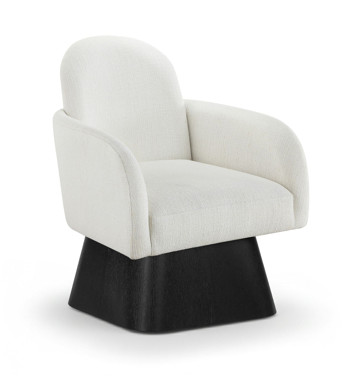 Marlowe - Linen Textured Fabric Upholstered Swivel Accent Chair with Black Base