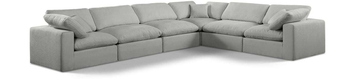 Comfy Linen Modular Sectional — 6-Piece Corner Sectional — Grey