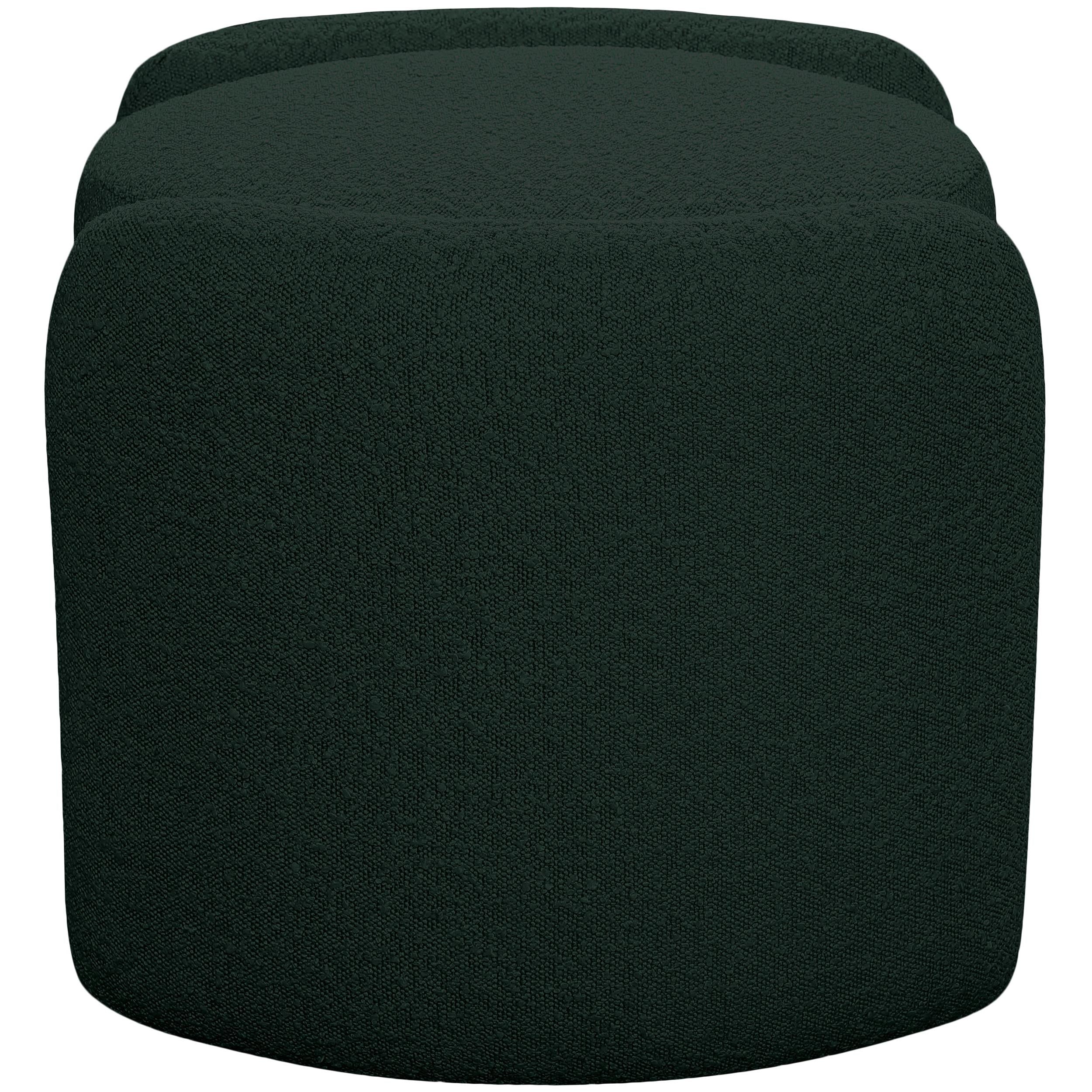 Meridian Horizon Green Boucle Fabric Ottoman