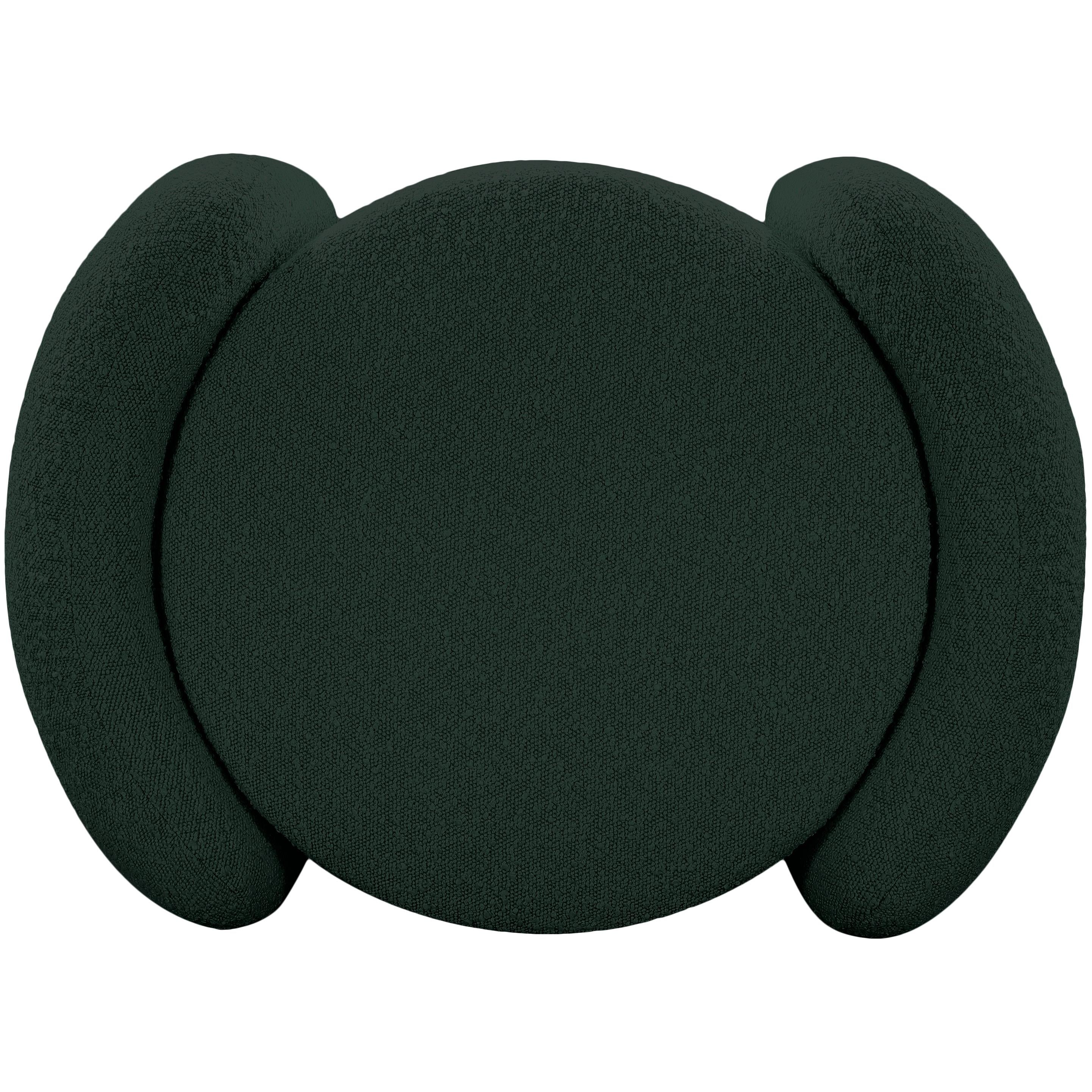Meridian Horizon Green Boucle Fabric Ottoman