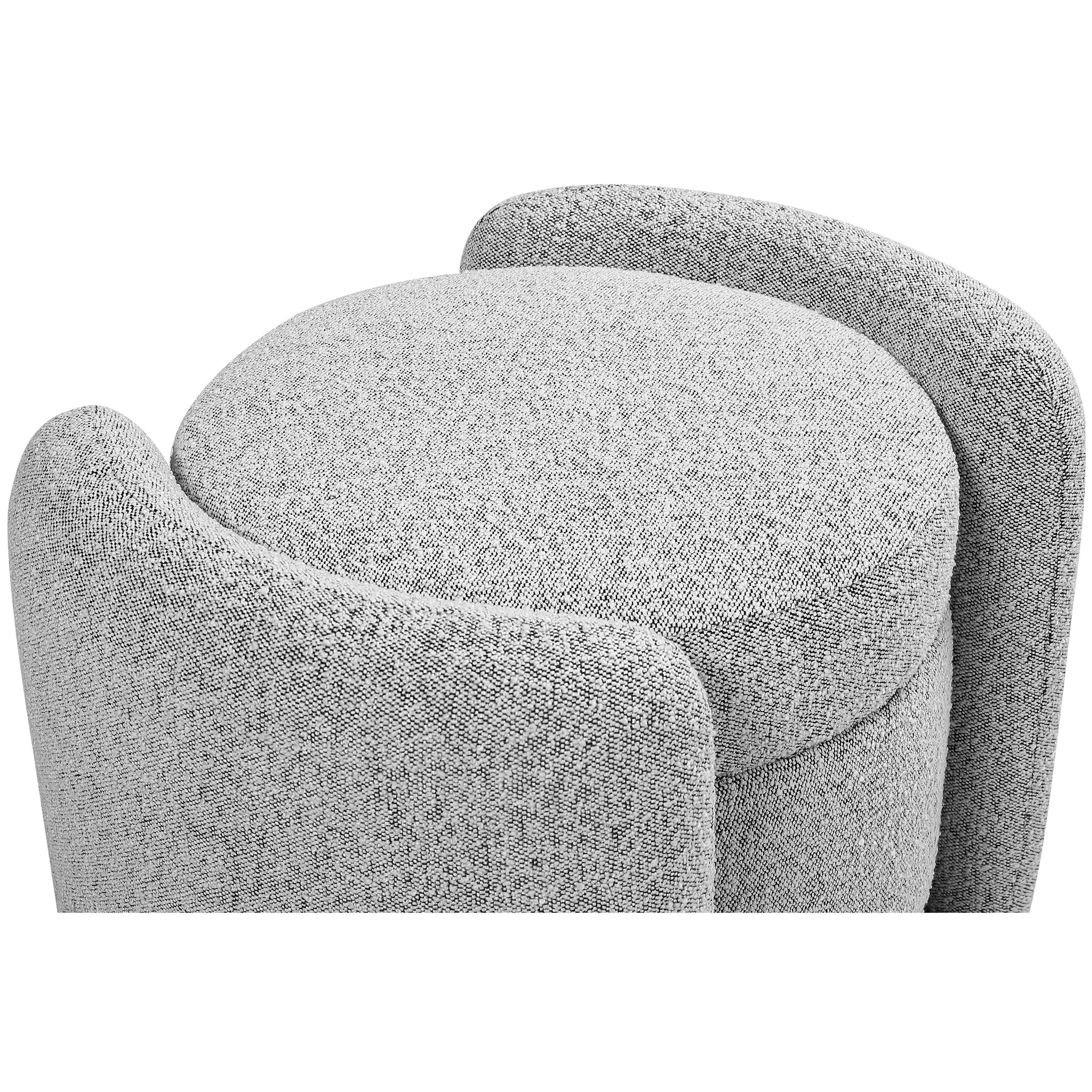 Meridian Horizon Grey Boucle Fabric Ottoman