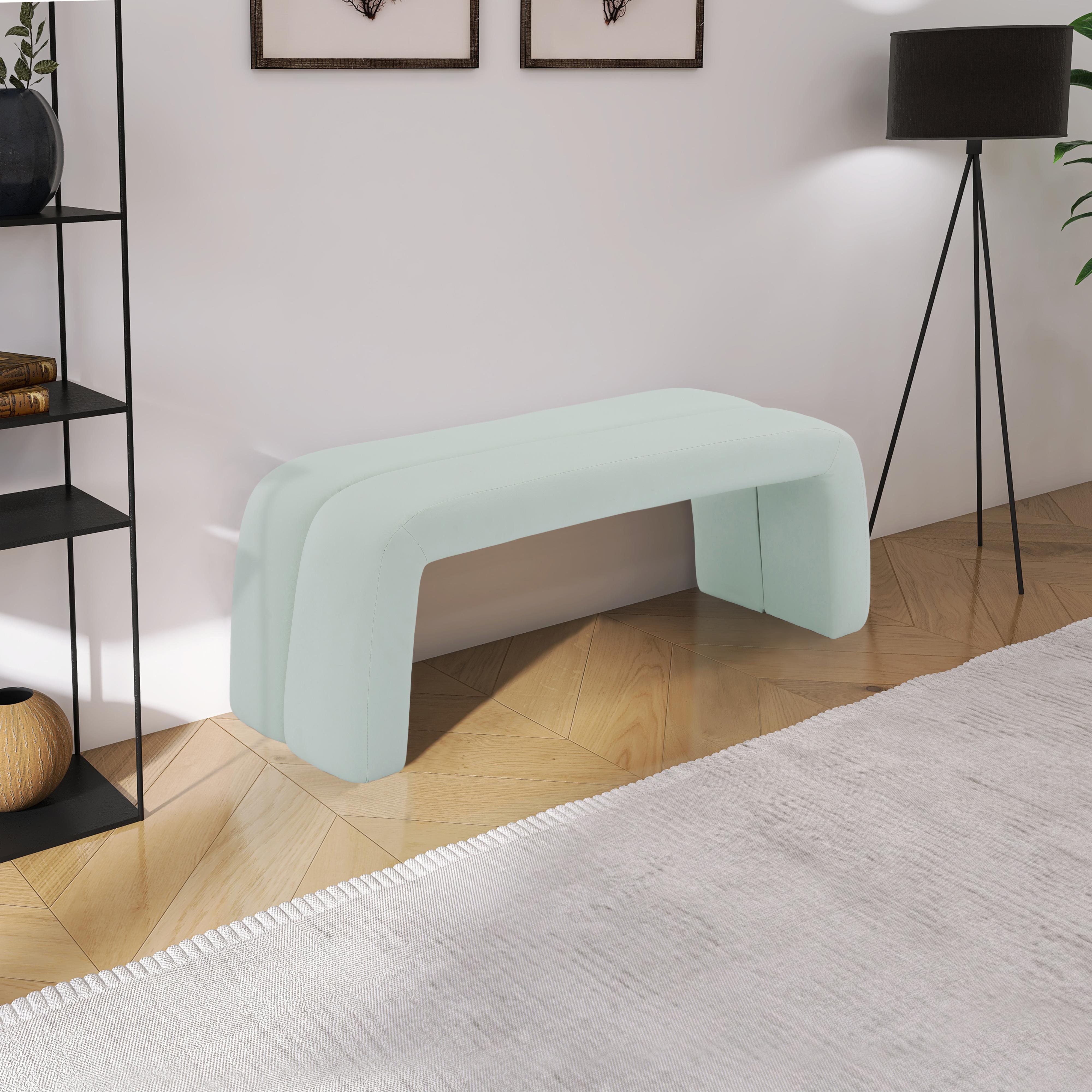 Meridian Arc Mint Vegan Leather Bench