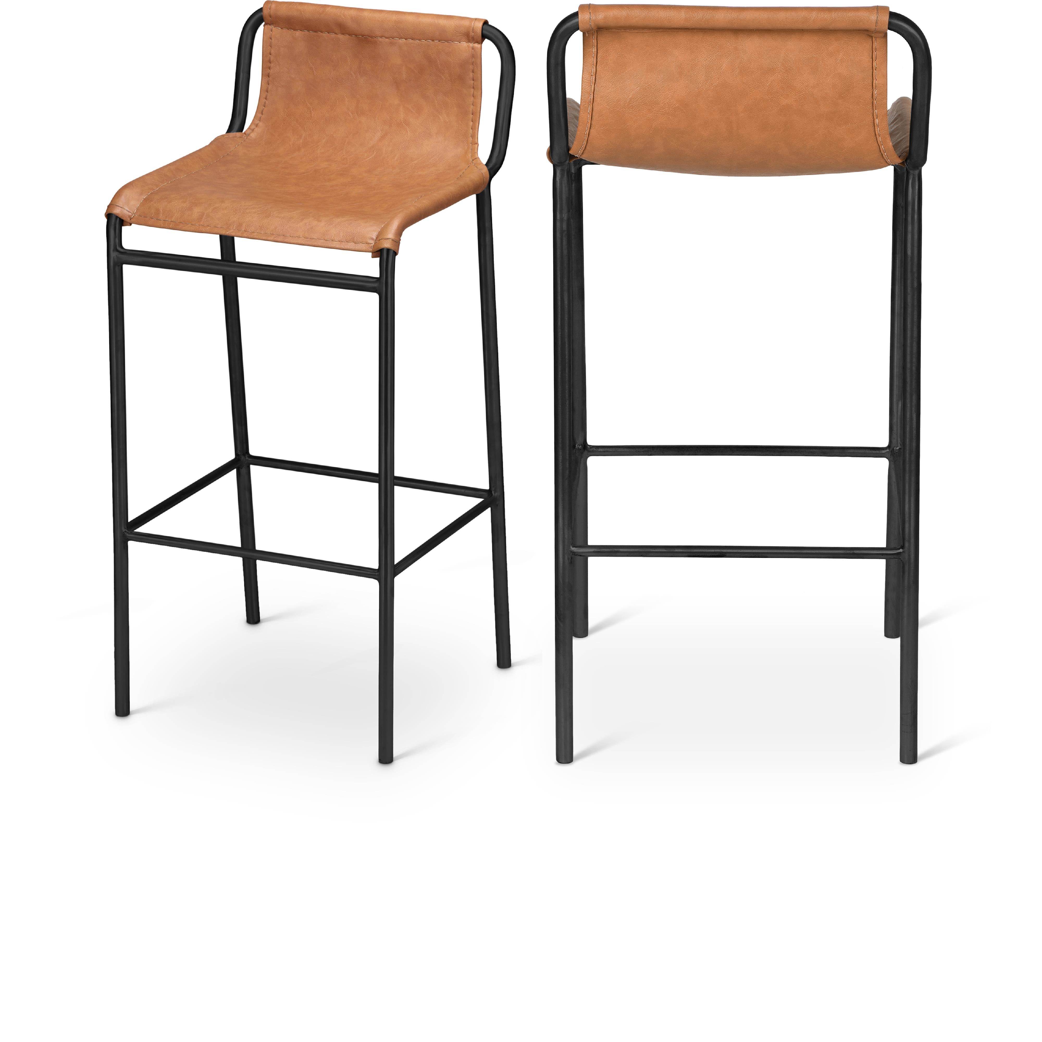 Meridian Dax Cognac Vegan Leather Counter Stool