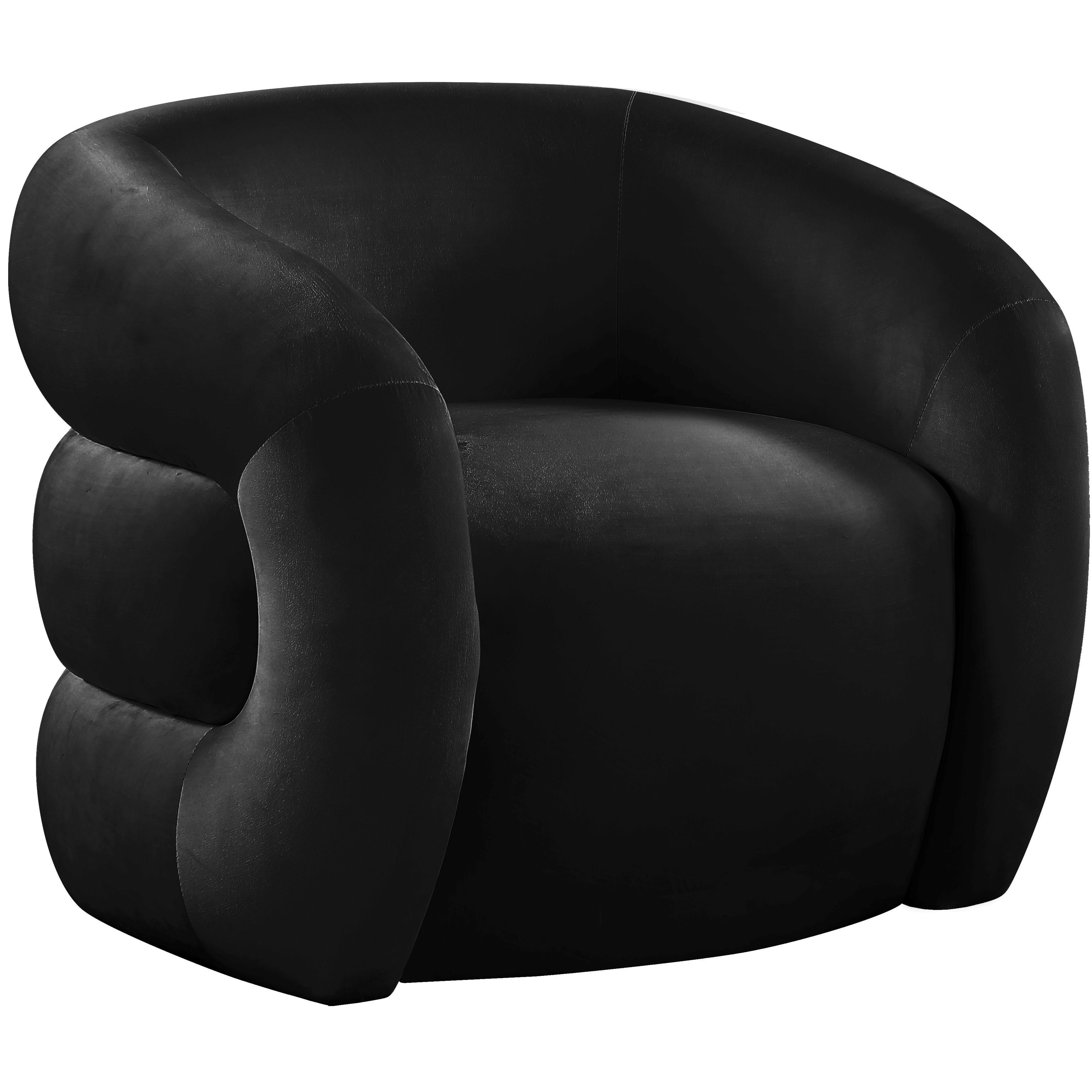 Meridian Roxbury Black Velvet Accent Chair
