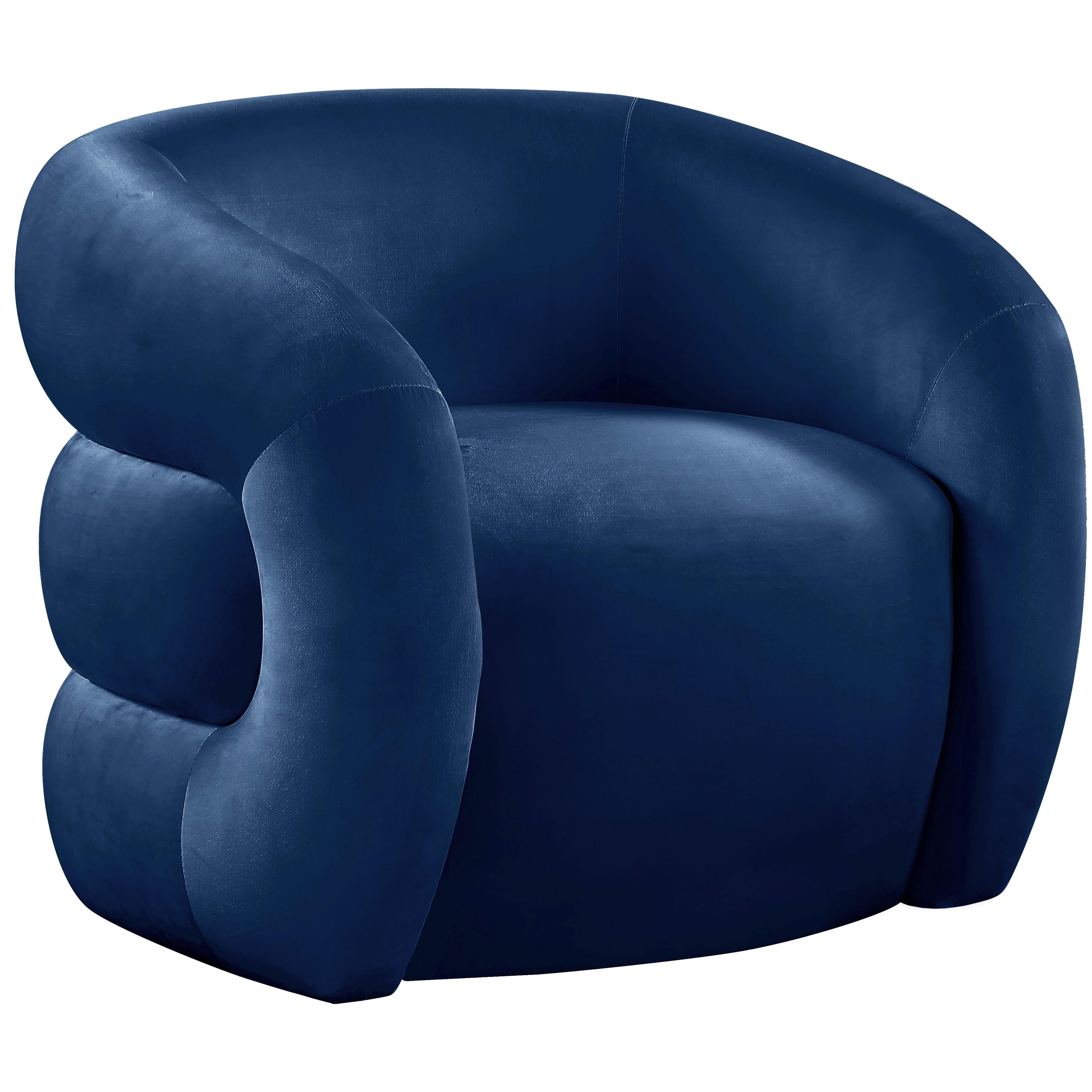 Meridian Roxbury Navy Velvet Accent Chair