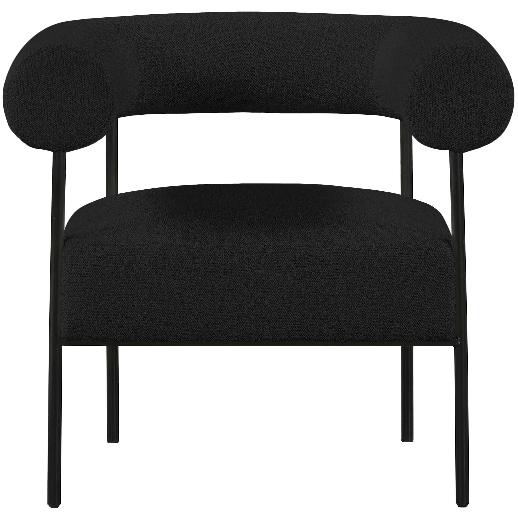 Meridian Blake Black Boucle Fabric Accent Chair