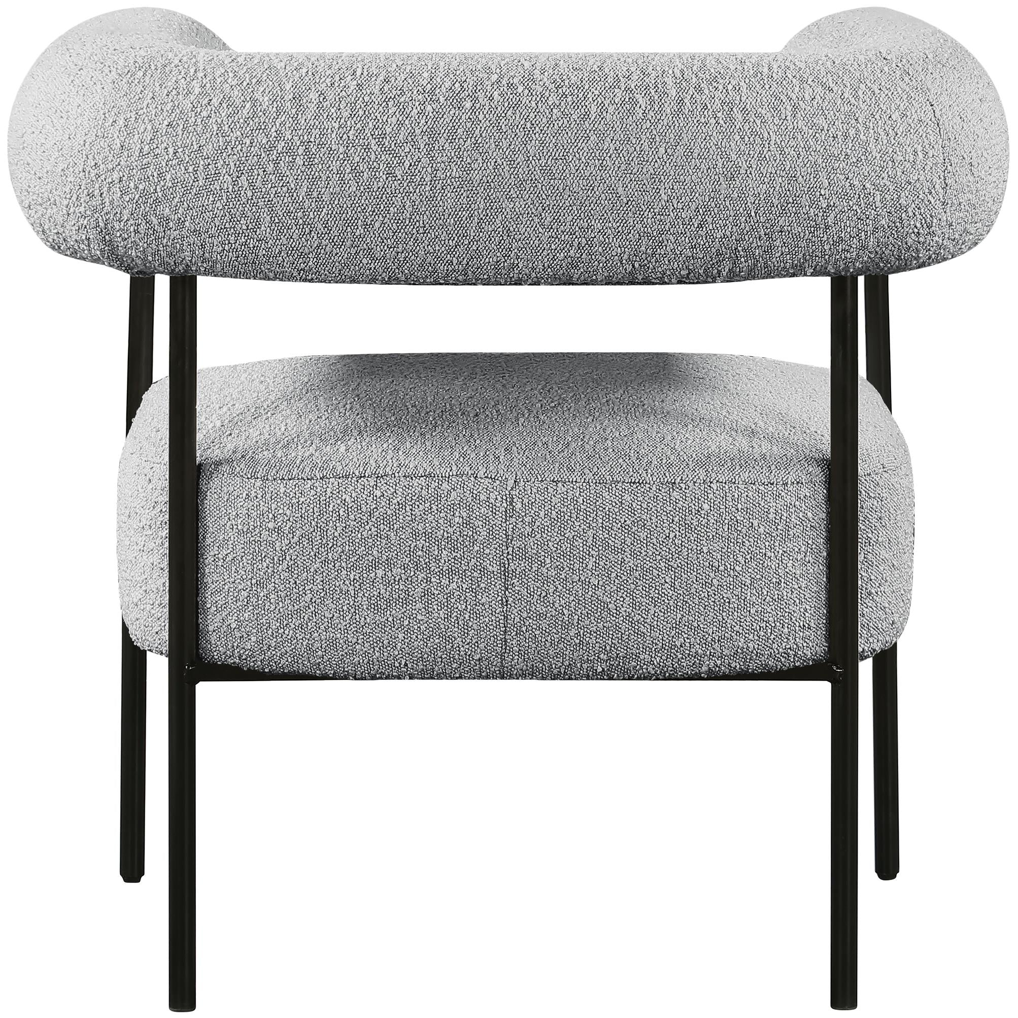 Meridian Blake Grey Boucle Fabric Accent Chair
