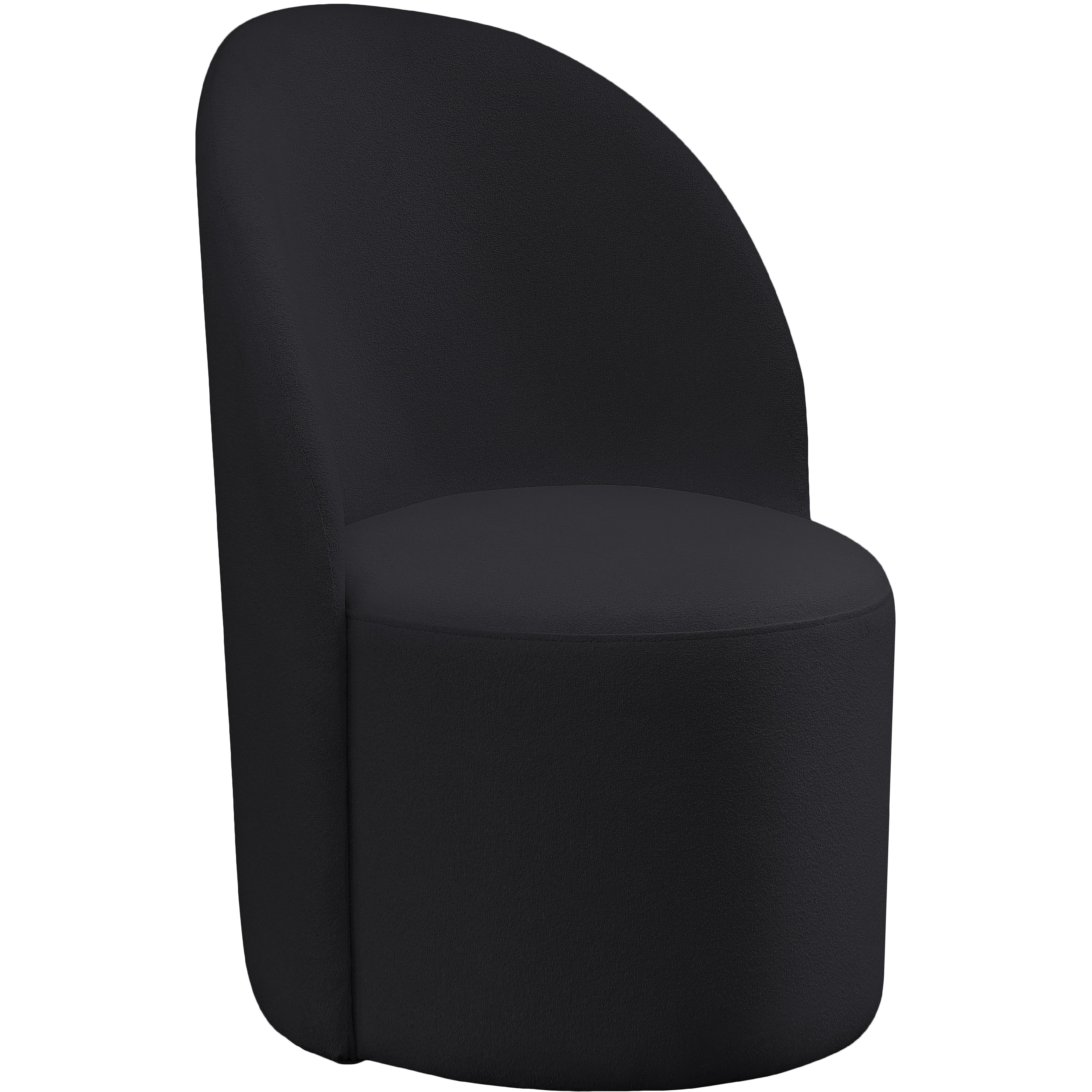 Meridian Hautely Black Boucle Fabric Accent Chair