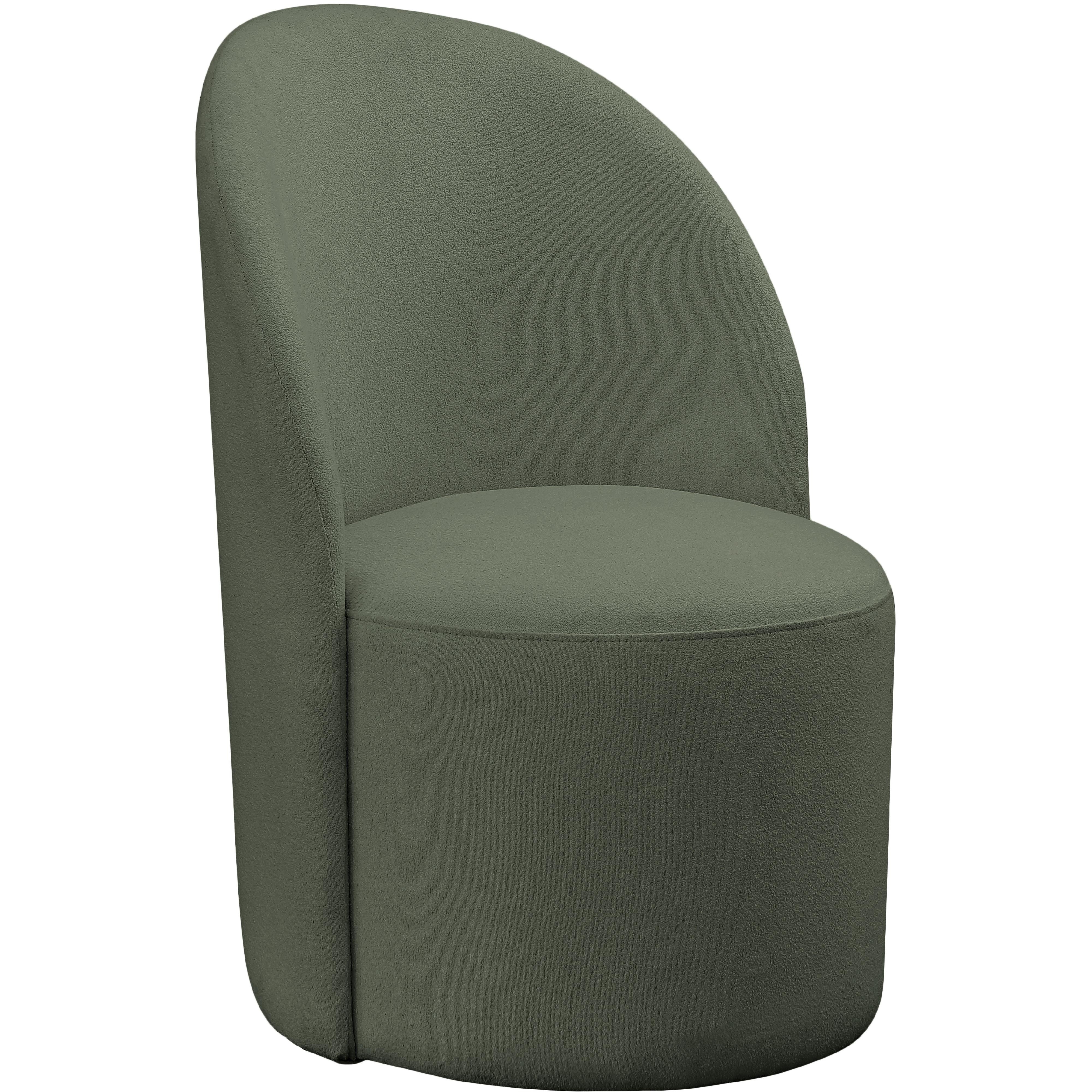 Meridian Hautely Green Boucle Fabric Accent Chair