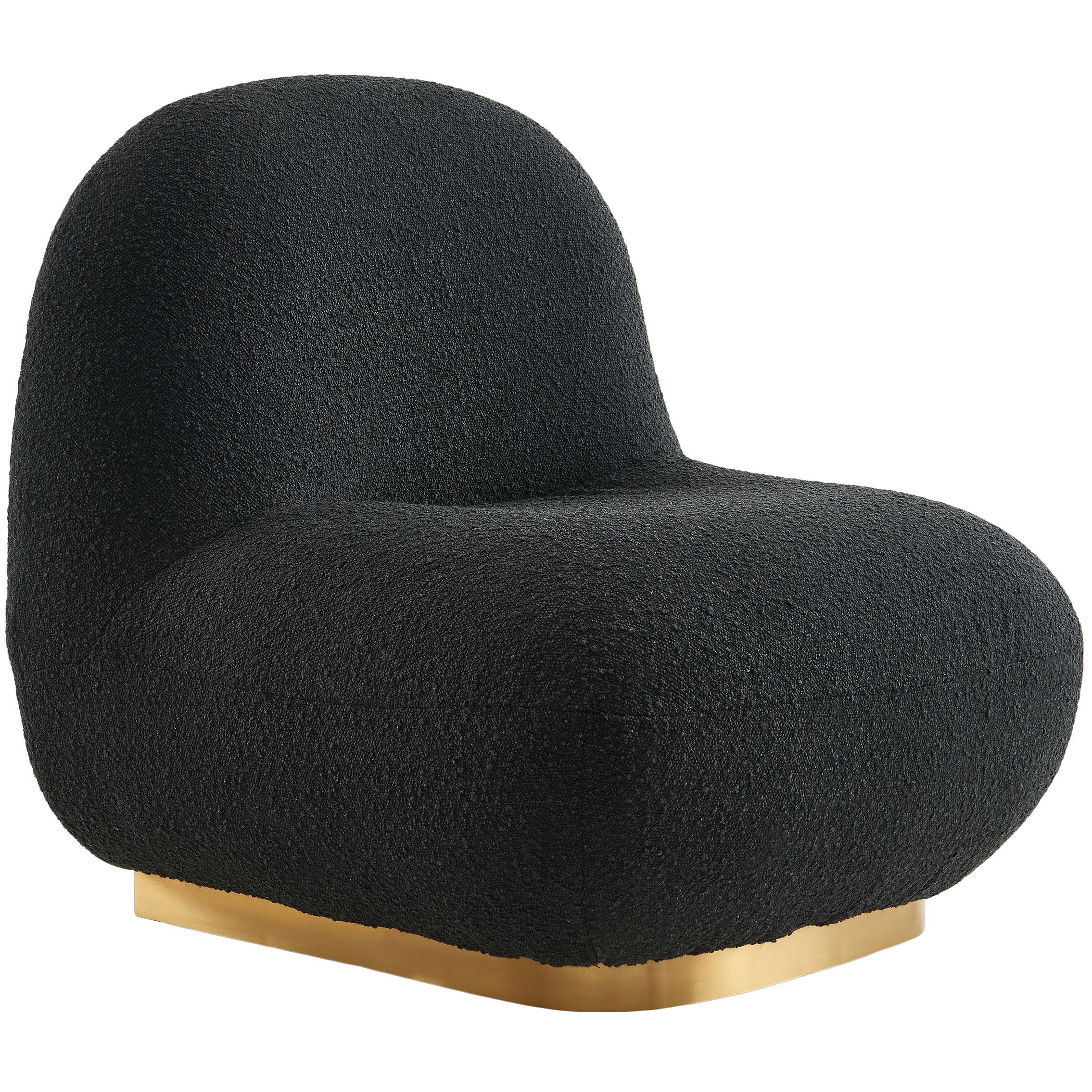 Meridian Liam Black Boucle Fabric Accent Chair
