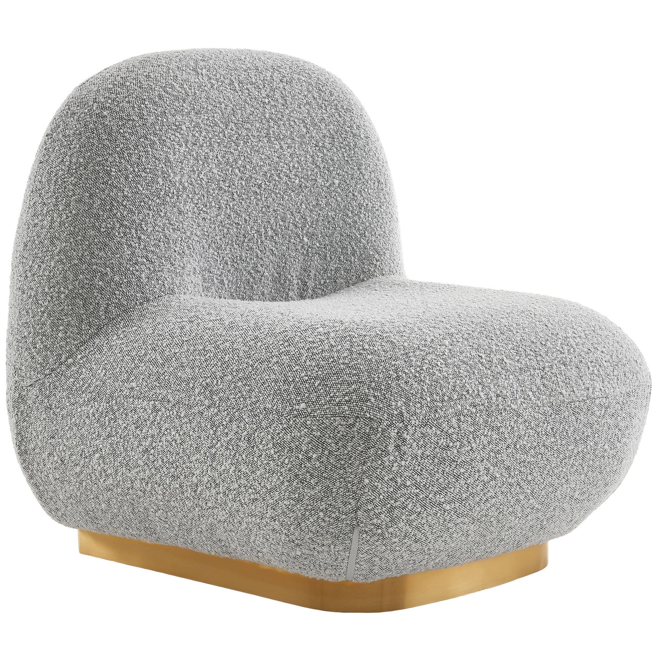 Meridian Liam Grey Boucle Fabric Accent Chair
