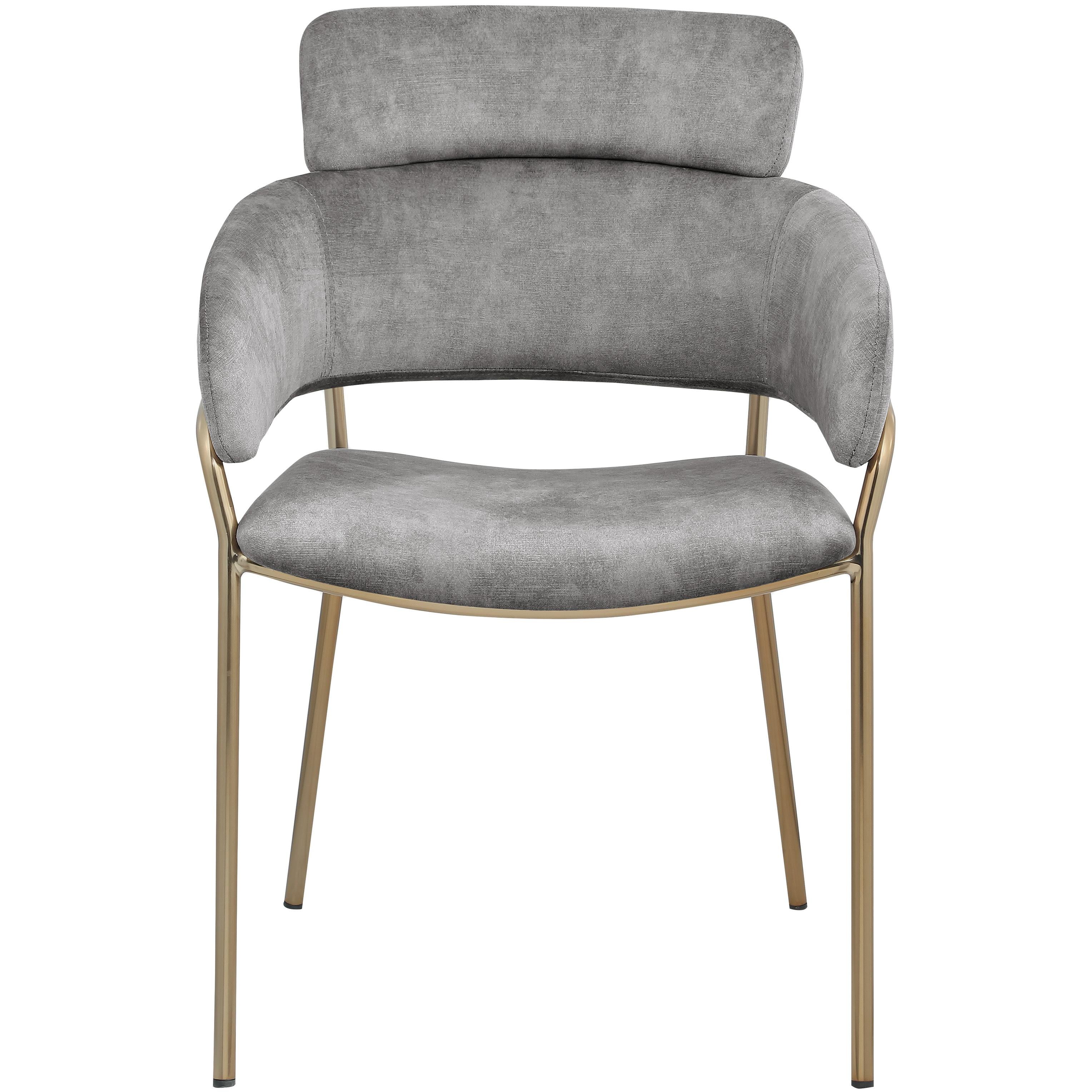 Meridian Yara Grey Velvet Dining Chair