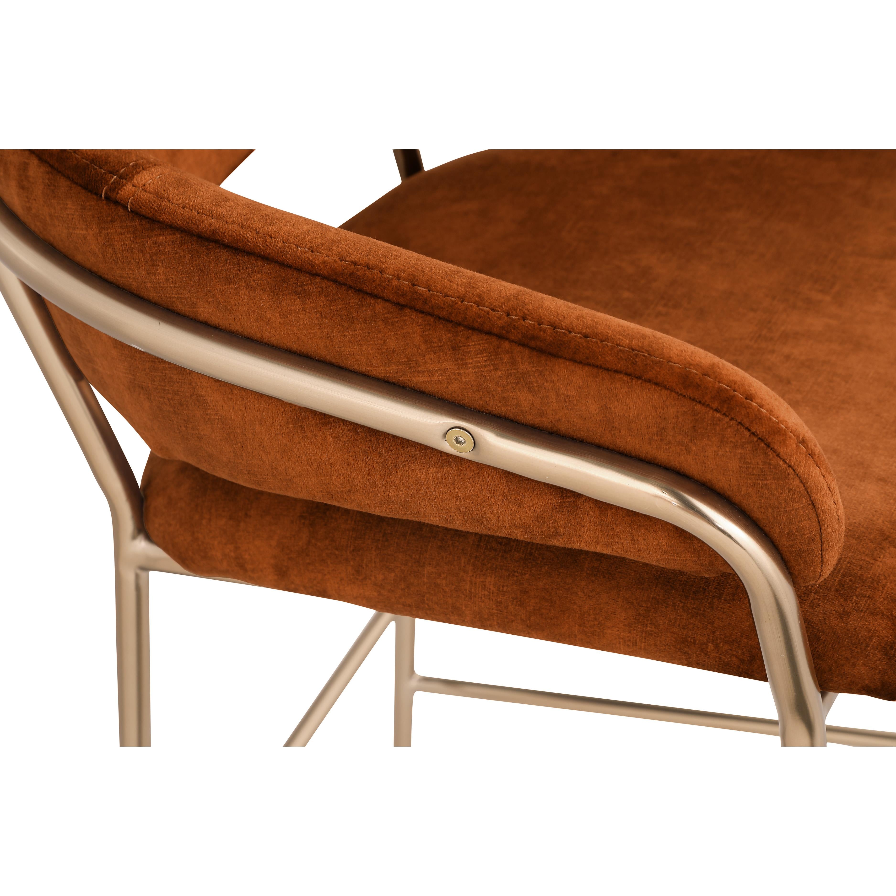 Meridian Yara Cognac Velvet Counter Stool