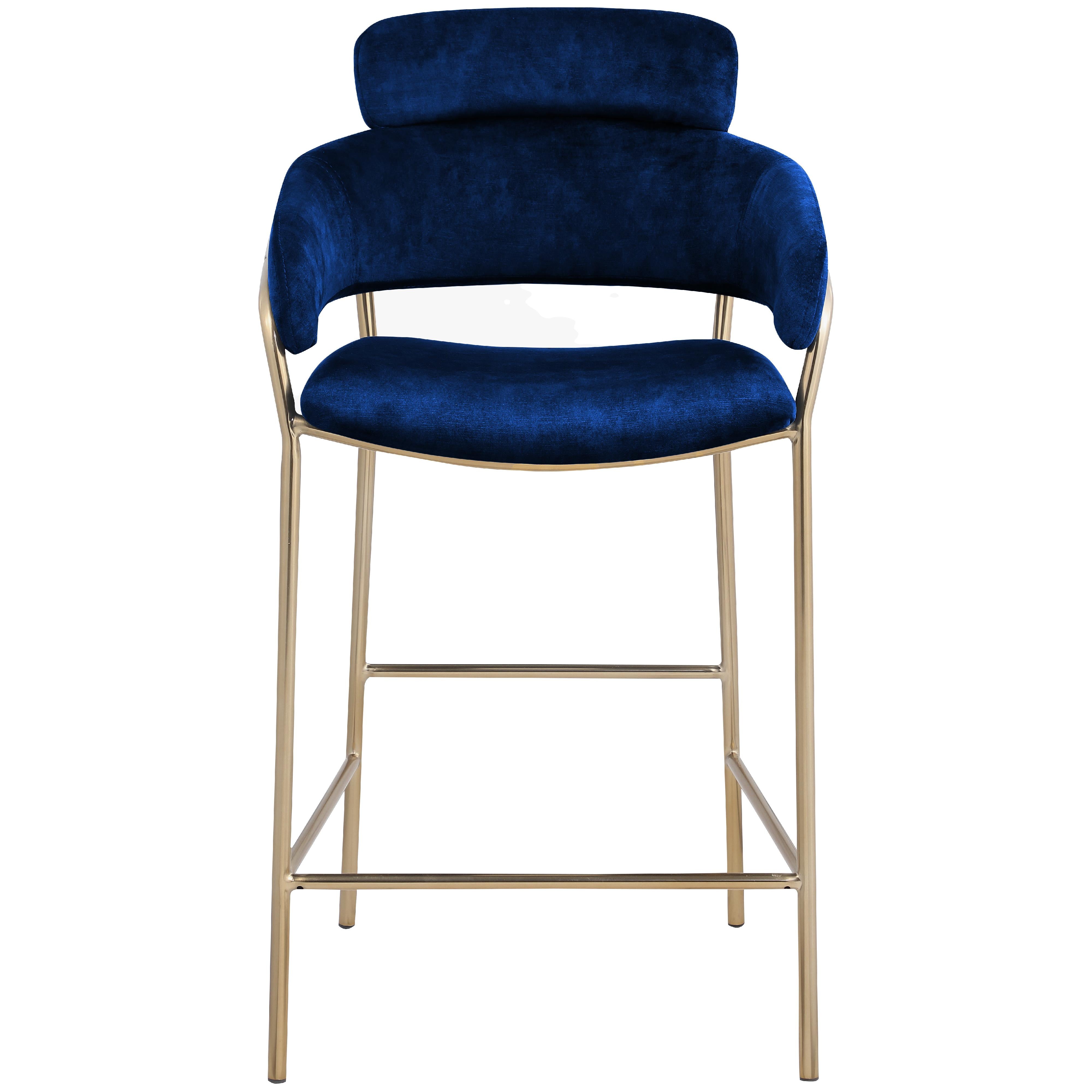 Meridian Yara Navy Velvet Counter Stool
