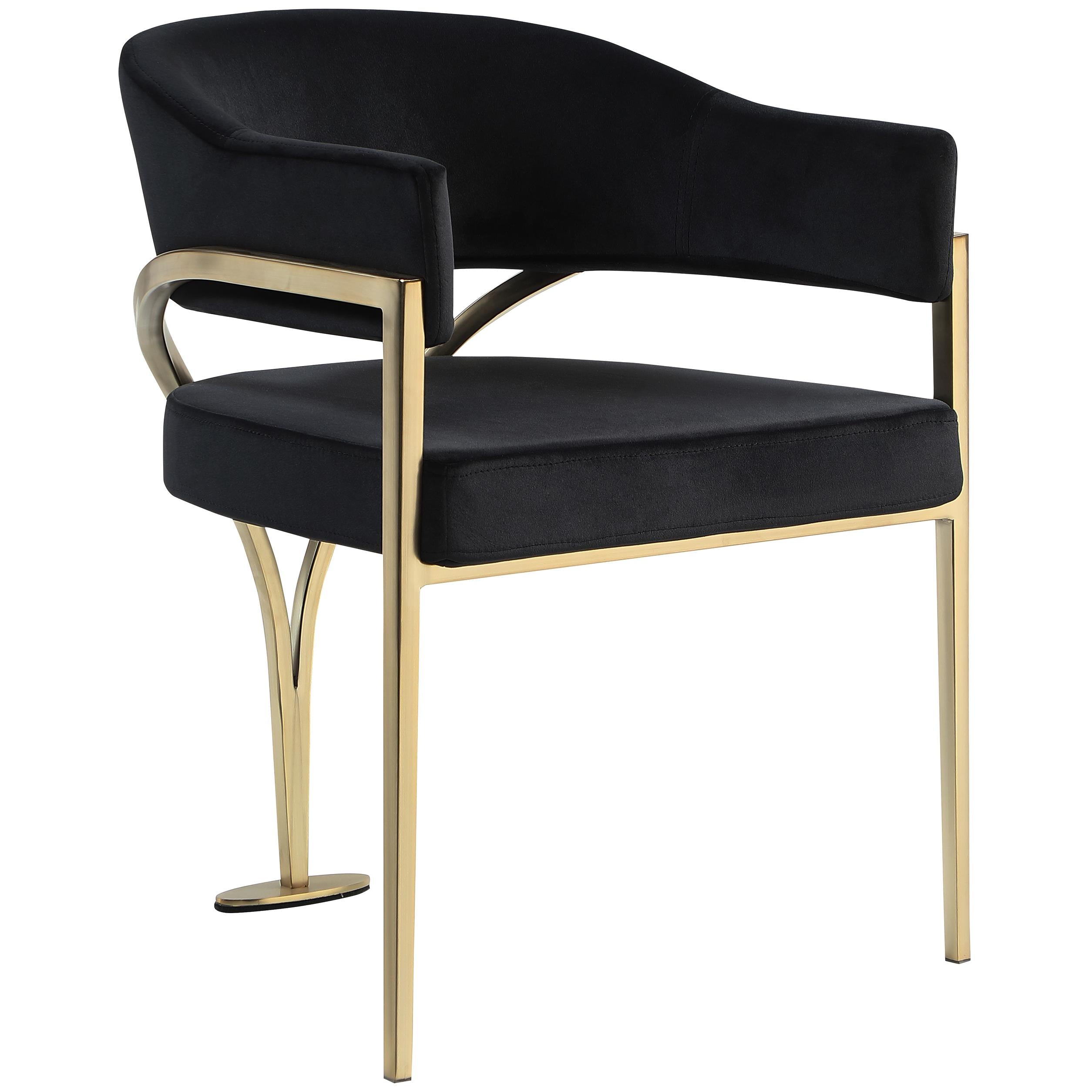 Meridian Madelyn Black Velvet Dining Chair