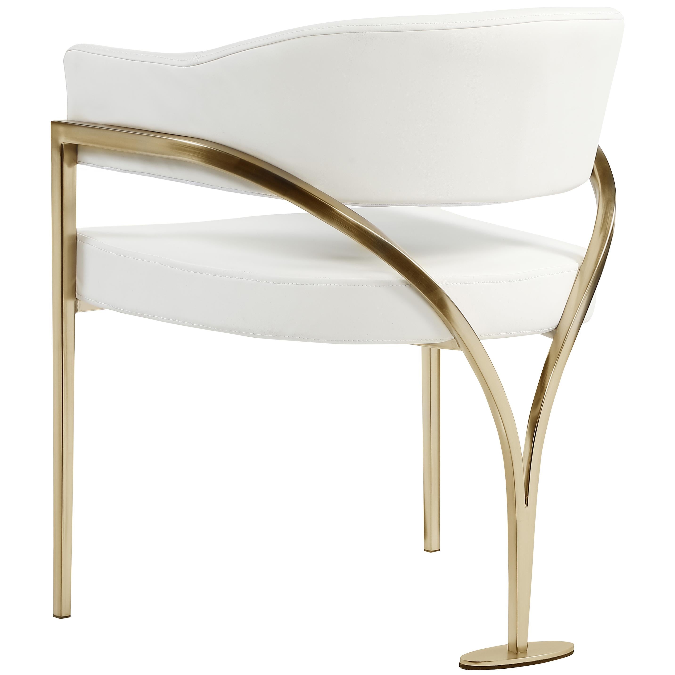 Meridian Madelyn Cream Vegan Leather Dining Chair