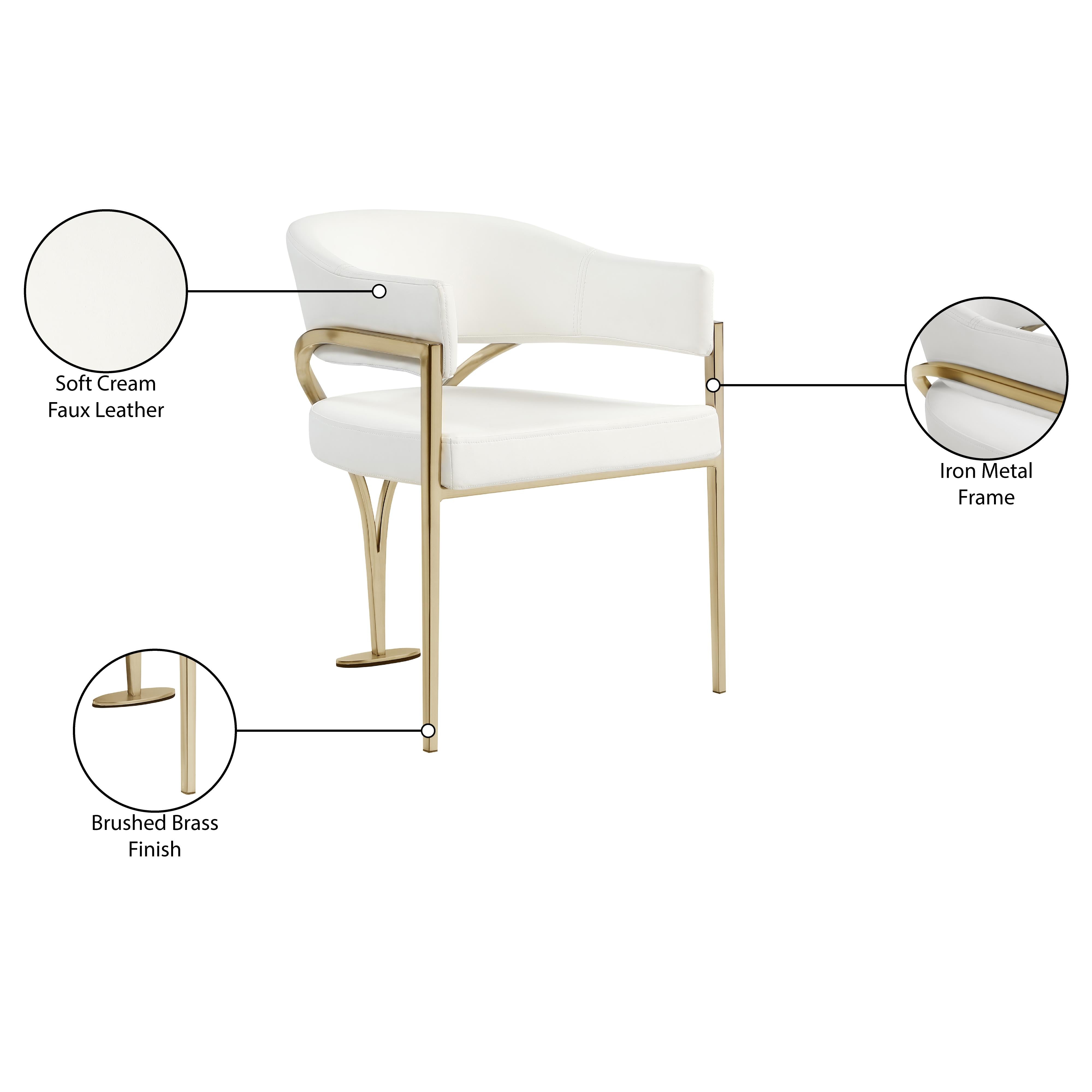 Meridian Madelyn Cream Vegan Leather Dining Chair