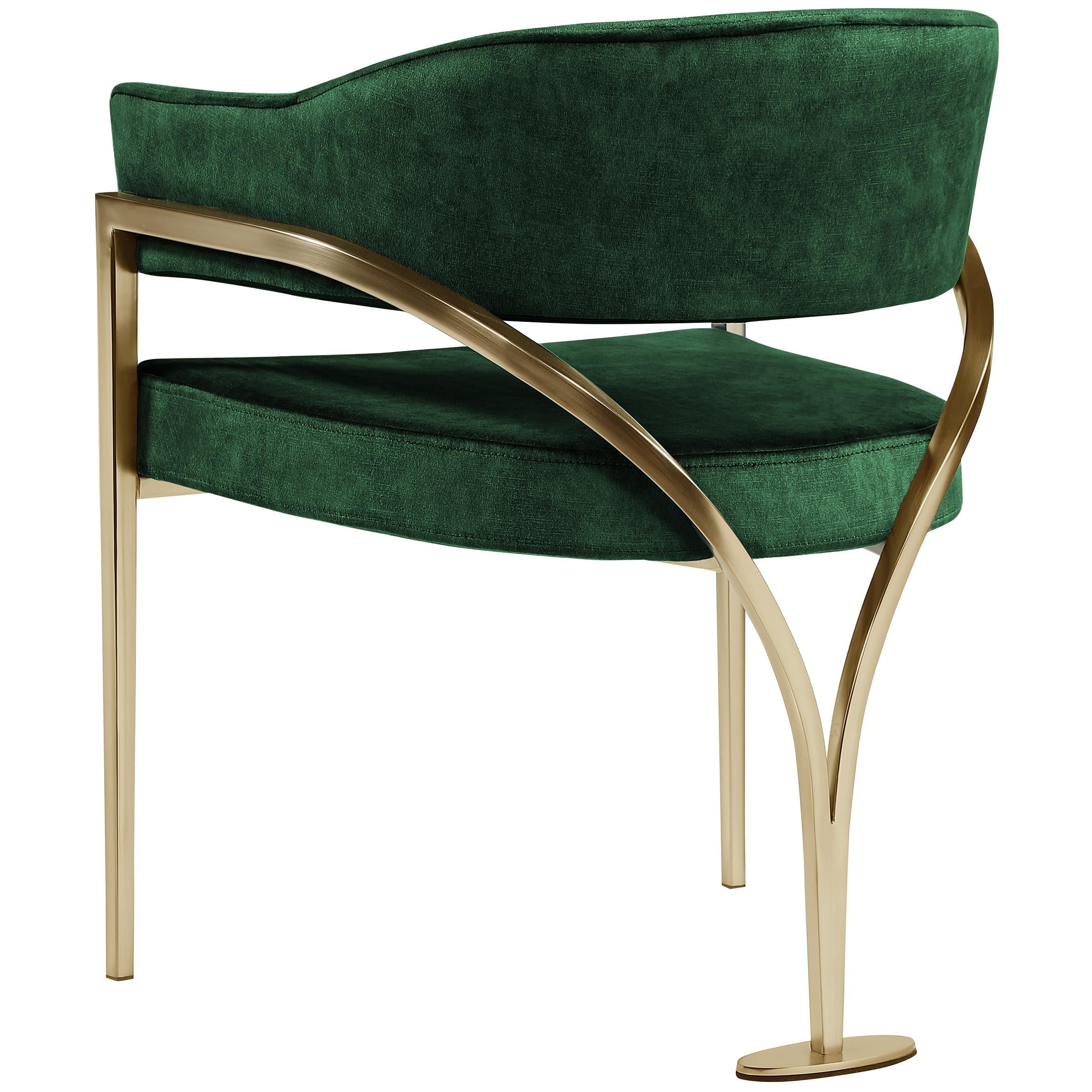 Meridian Madelyn Green Velvet Dining Chair