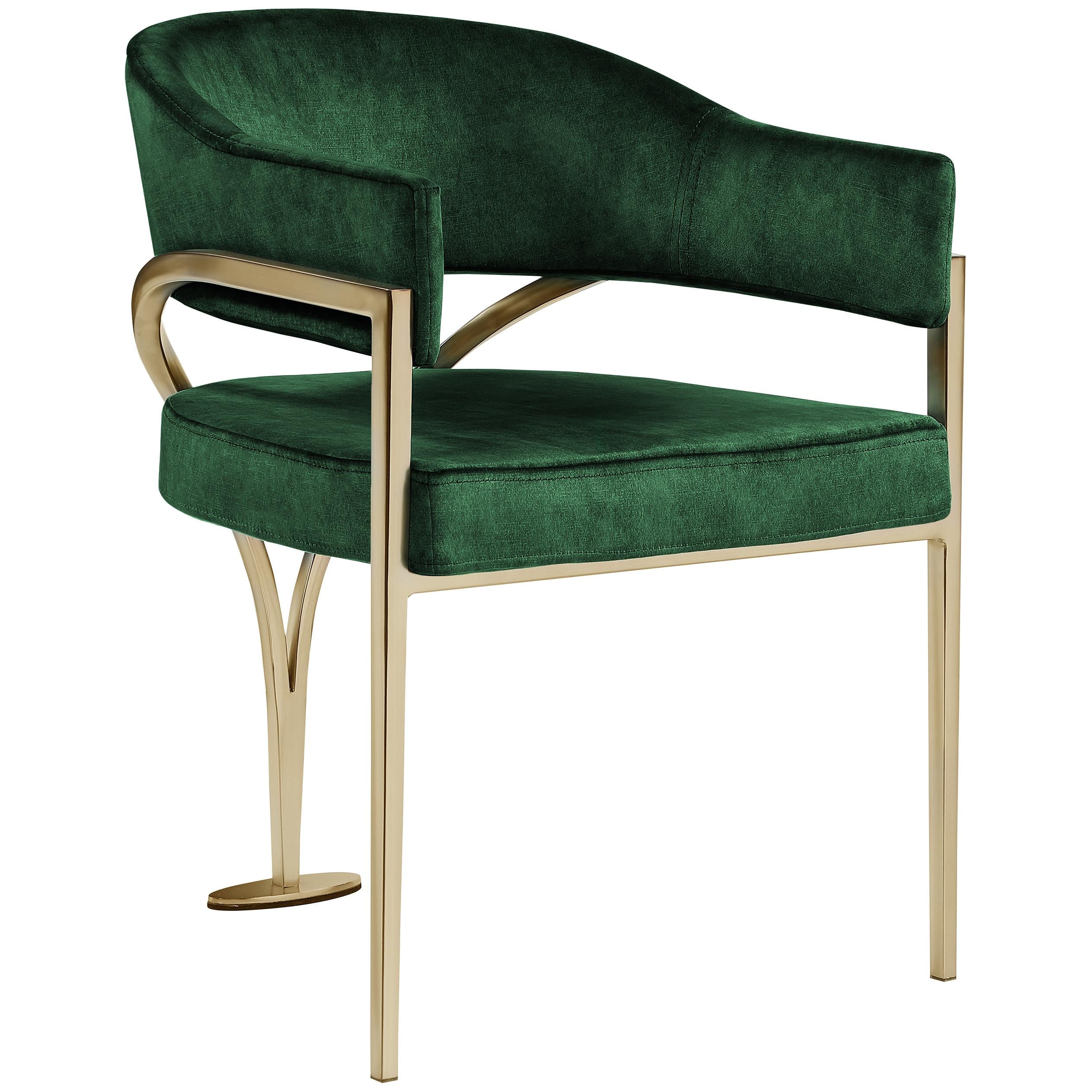 Meridian Madelyn Green Velvet Dining Chair