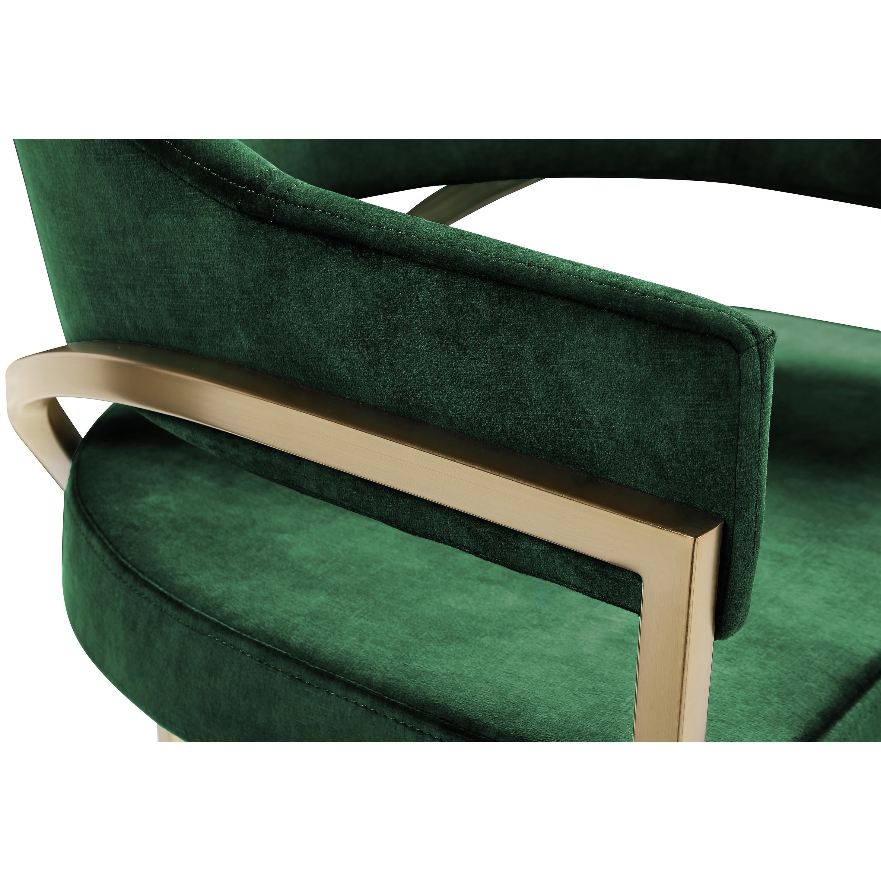 Meridian Madelyn Green Velvet Dining Chair
