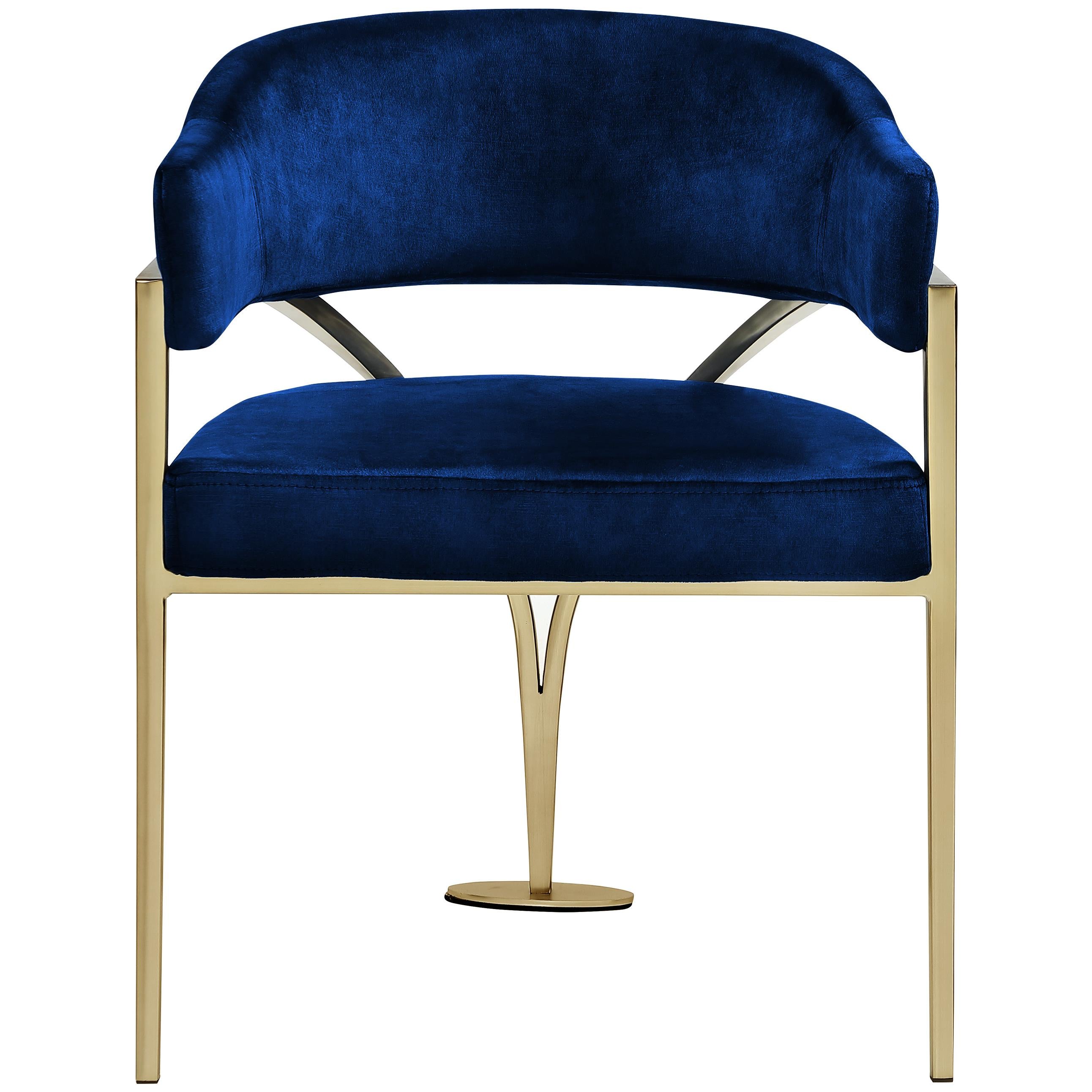 Meridian Madelyn Navy Velvet Dining Chair