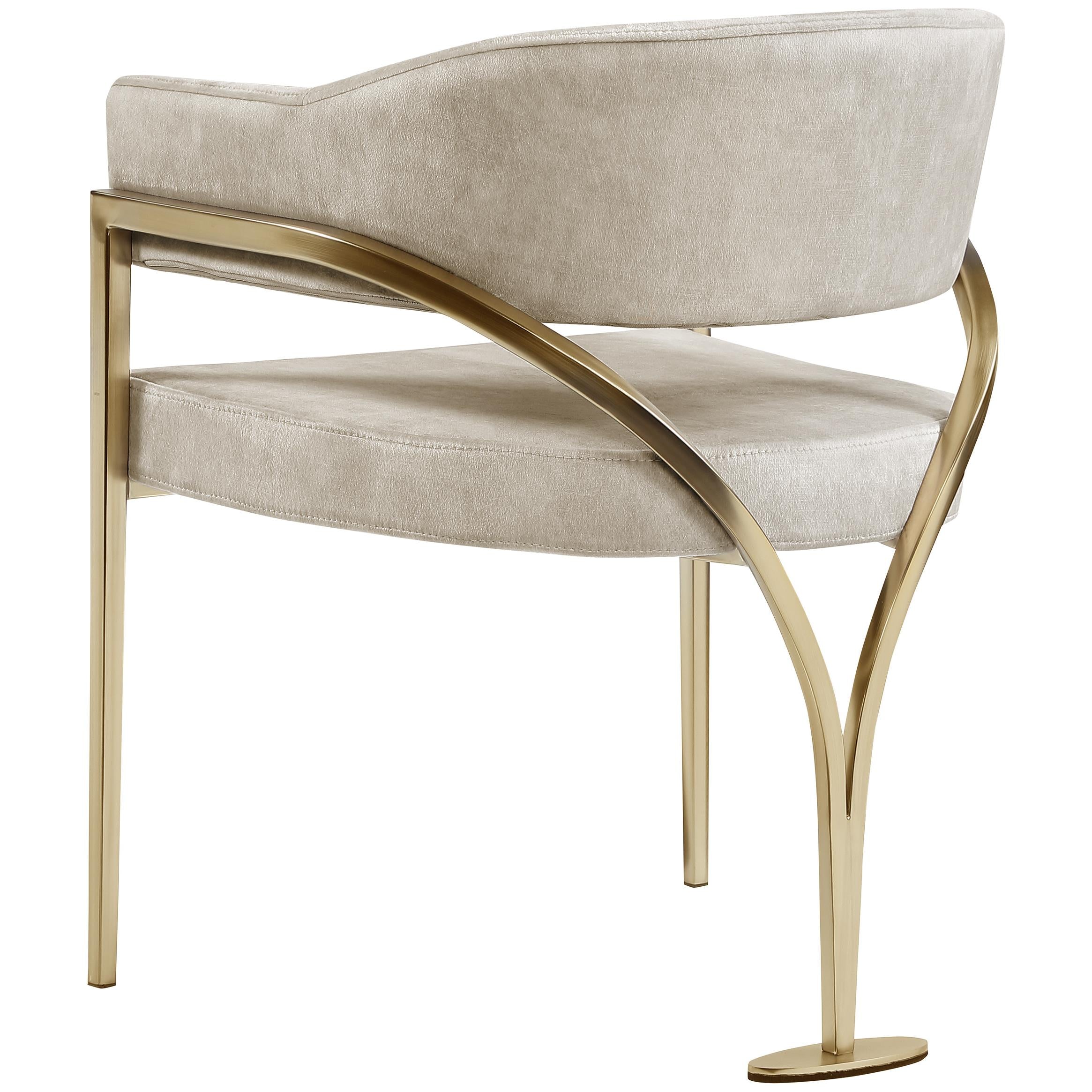 Meridian Madelyn Stone Velvet Dining Chair