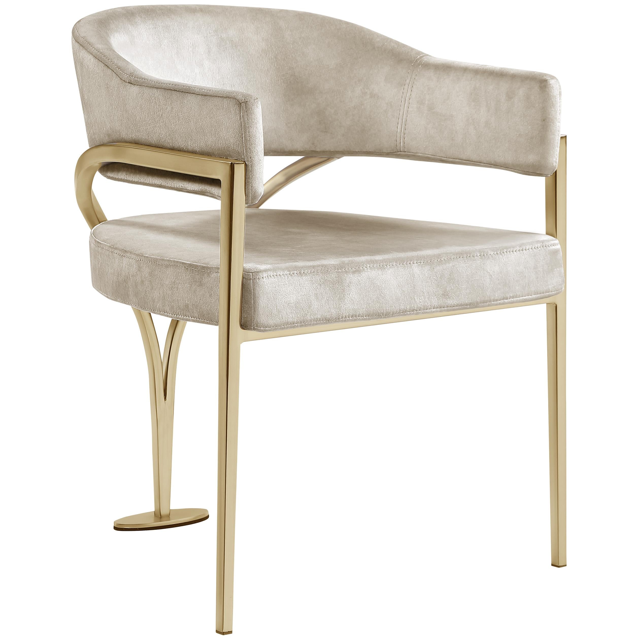 Meridian Madelyn Stone Velvet Dining Chair