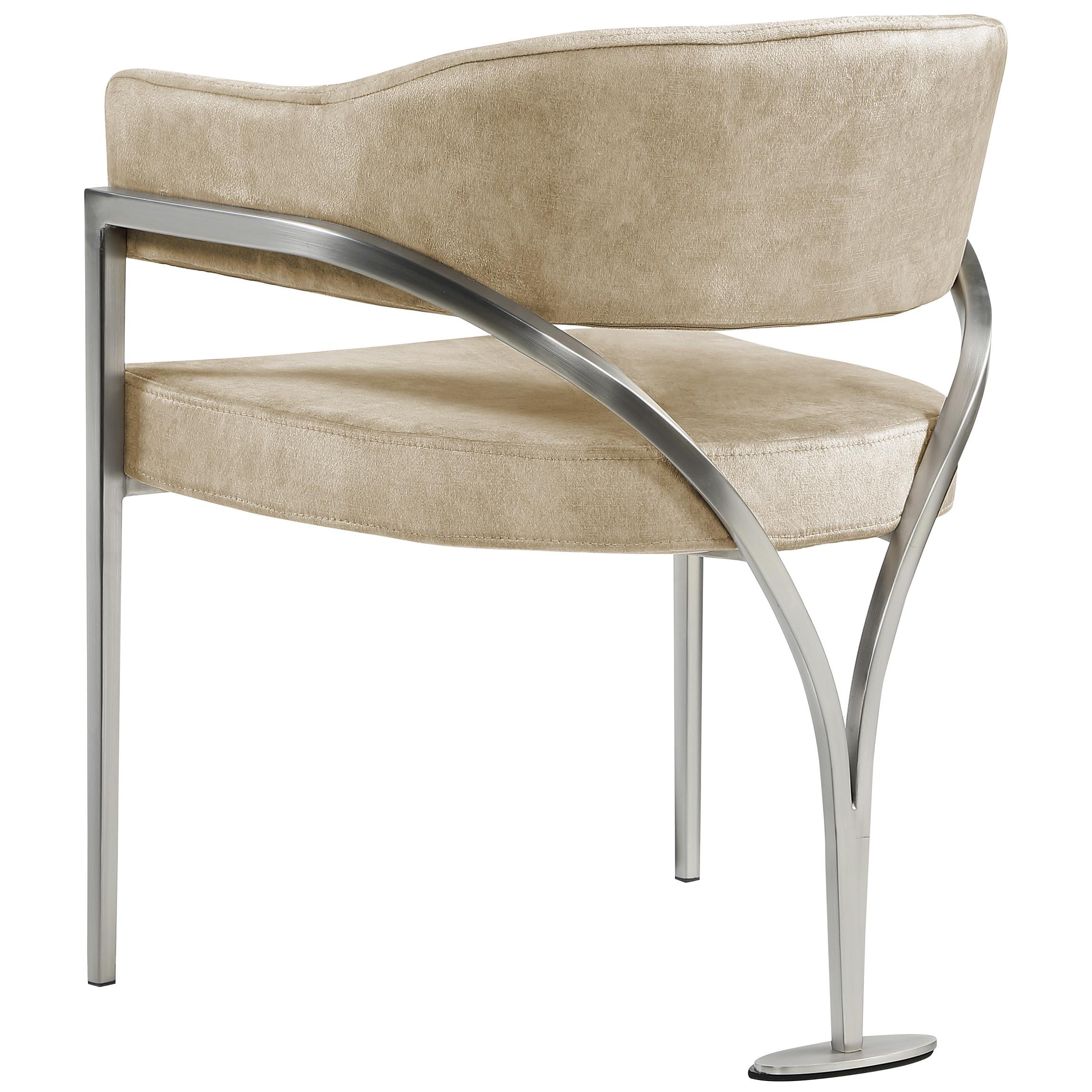 Meridian Madelyn Beige Velvet Dining Chair