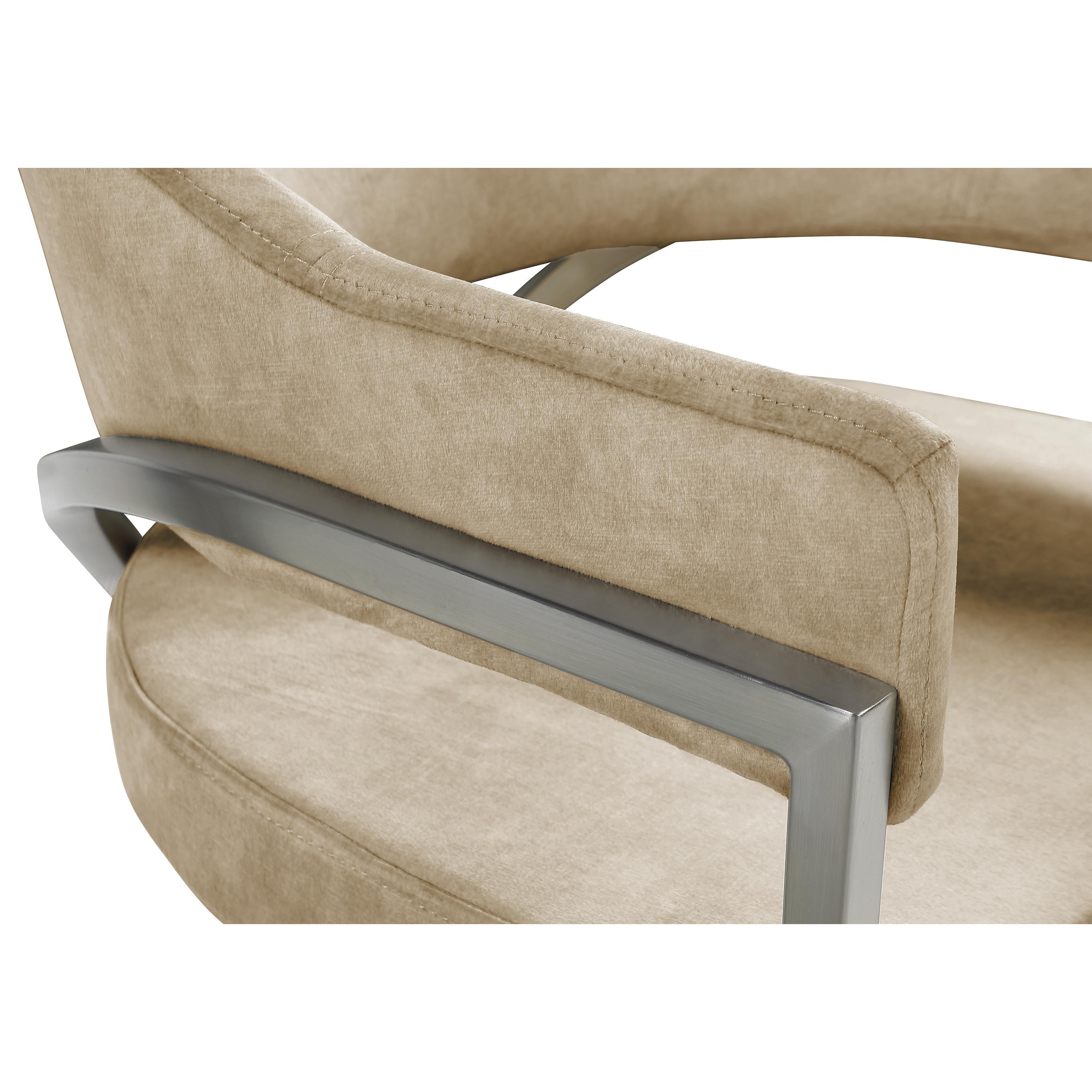 Meridian Madelyn Beige Velvet Dining Chair