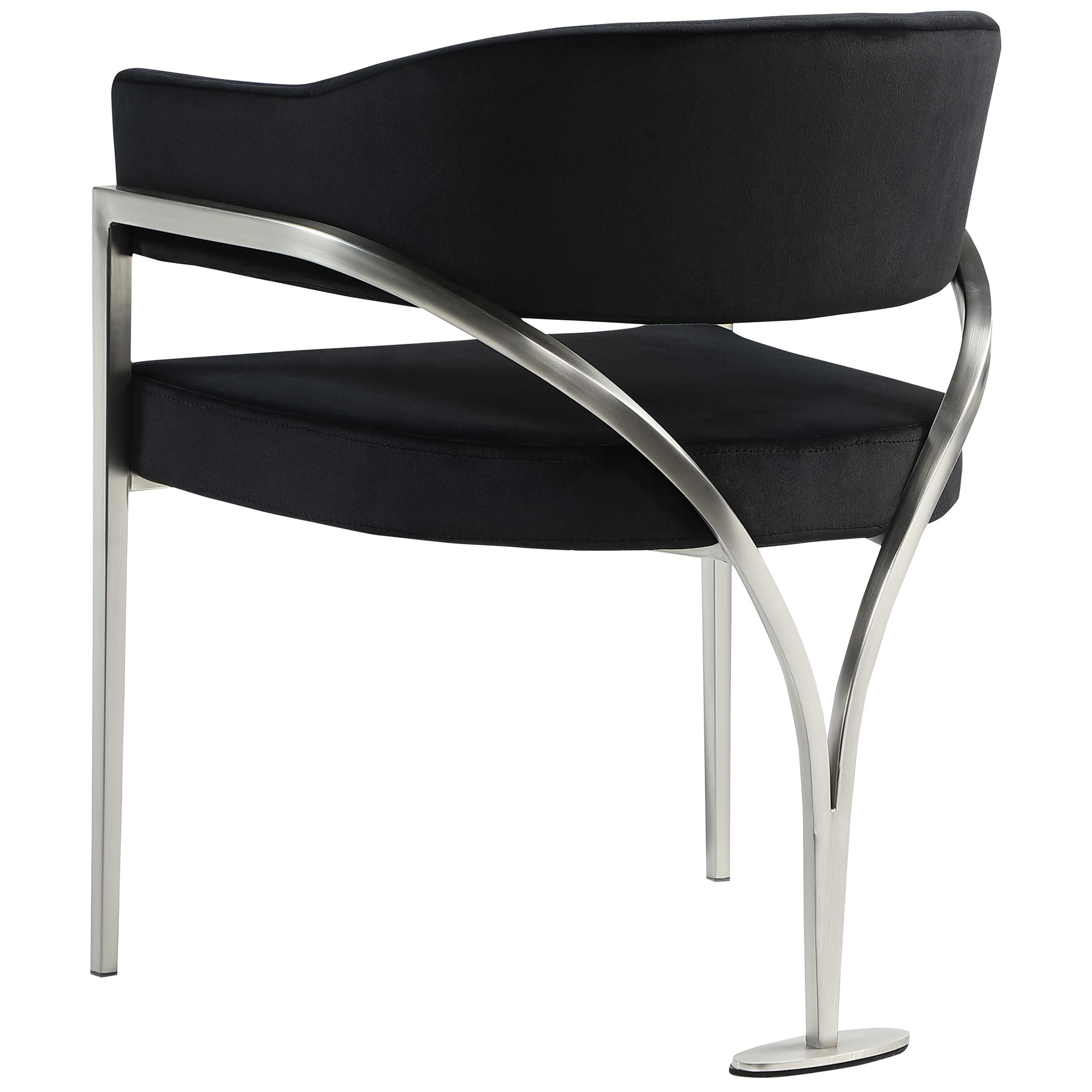Meridian Madelyn Black Velvet Dining Chair