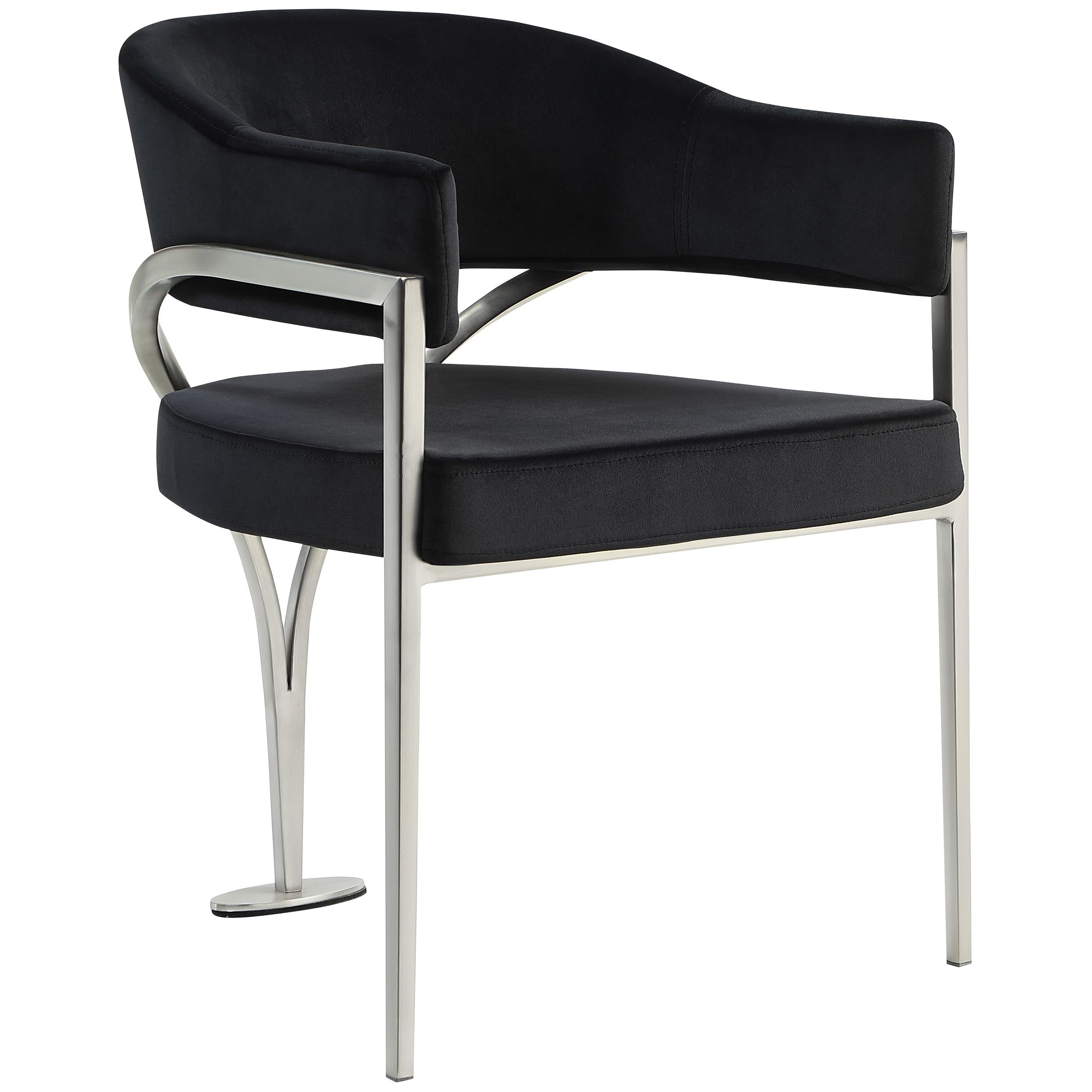 Meridian Madelyn Black Velvet Dining Chair