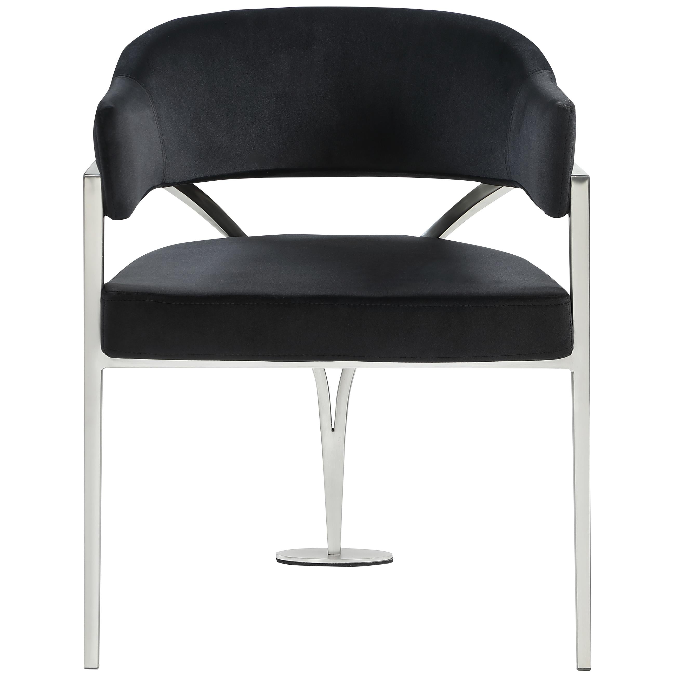 Meridian Madelyn Black Velvet Dining Chair