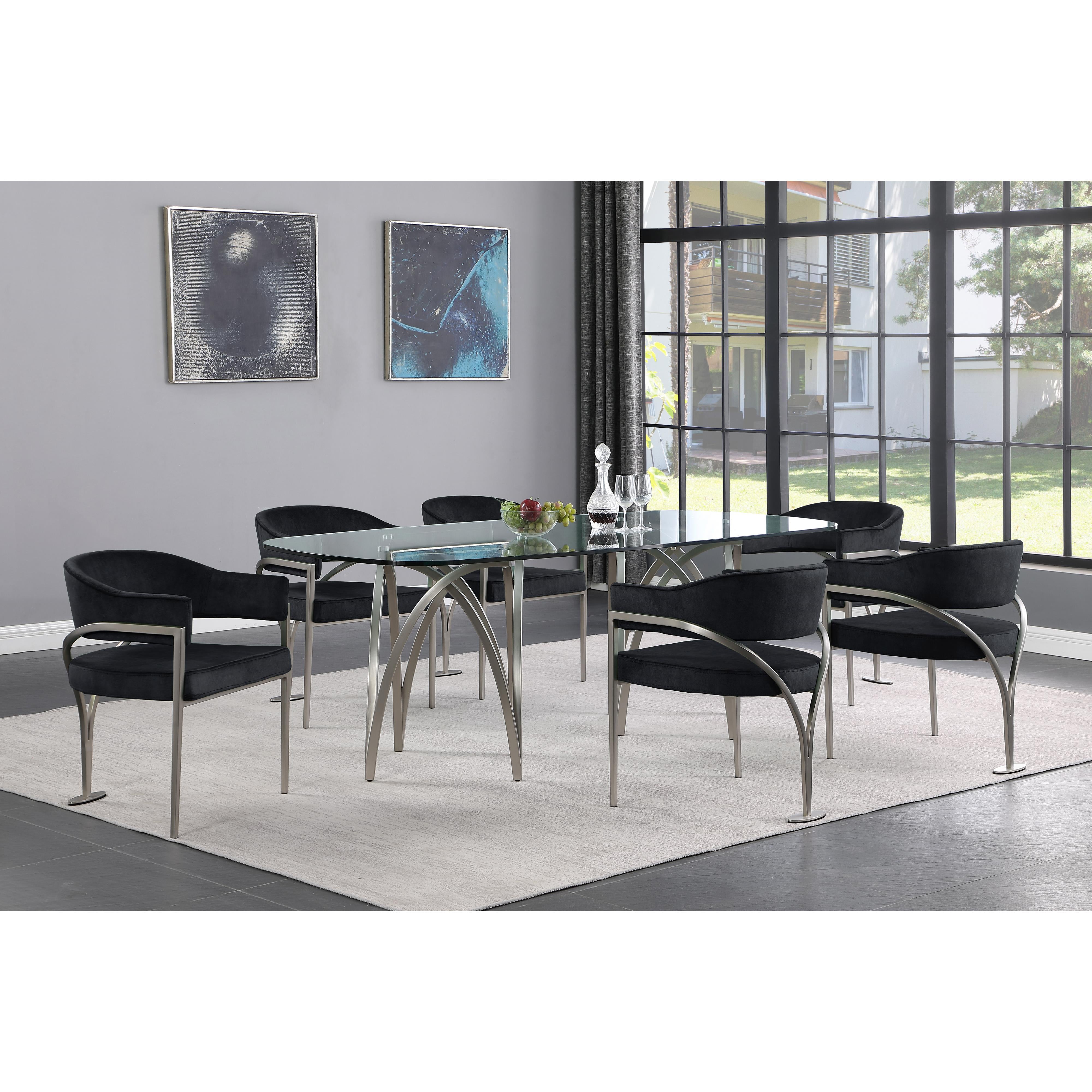 Meridian Madelyn Black Velvet Dining Chair