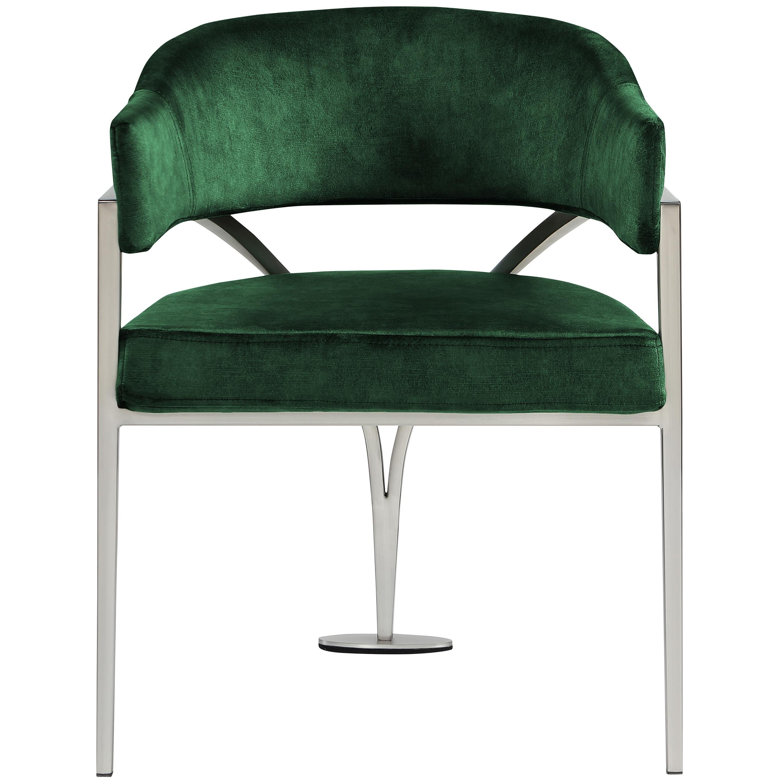 Meridian Madelyn Green Velvet Dining Chair