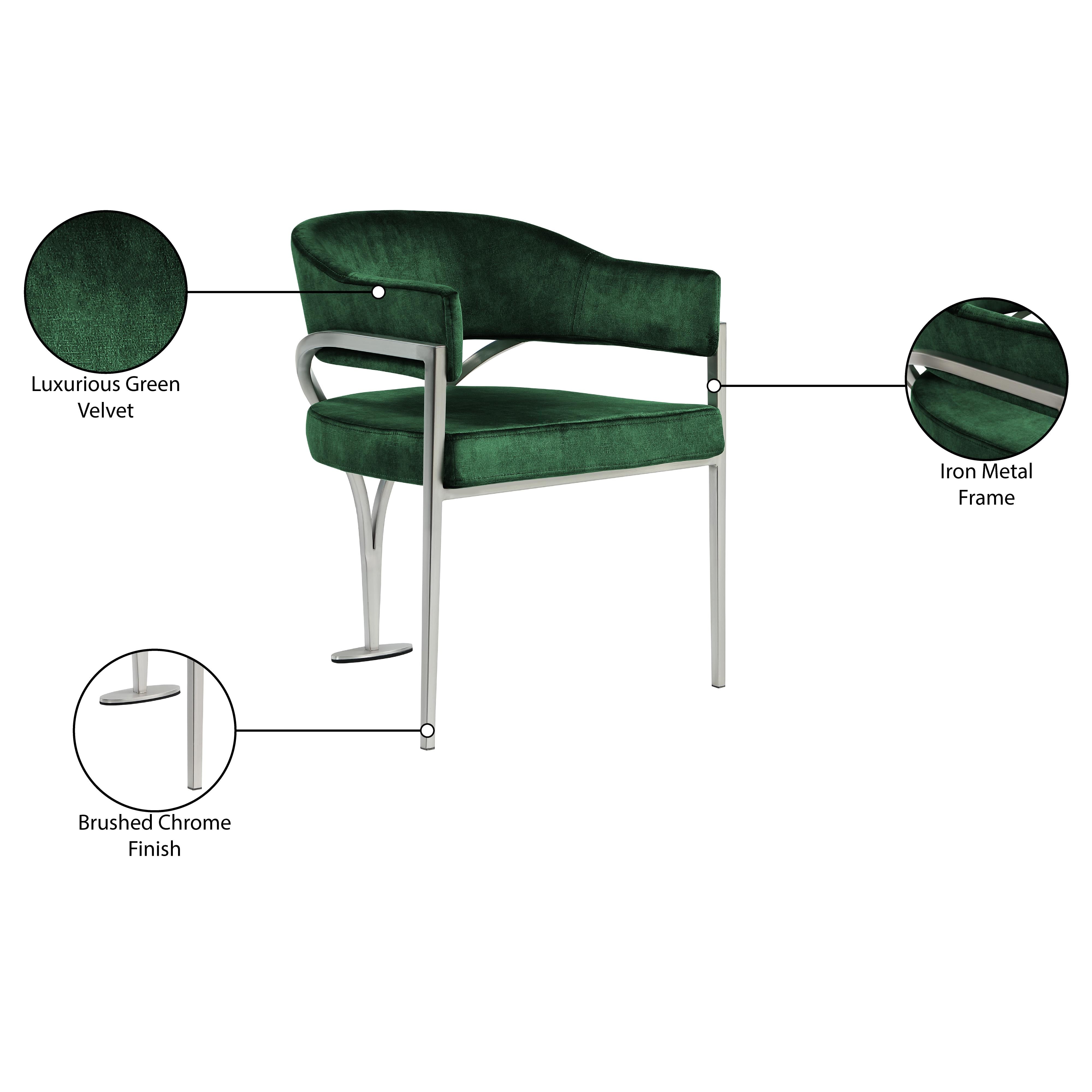 Meridian Madelyn Green Velvet Dining Chair