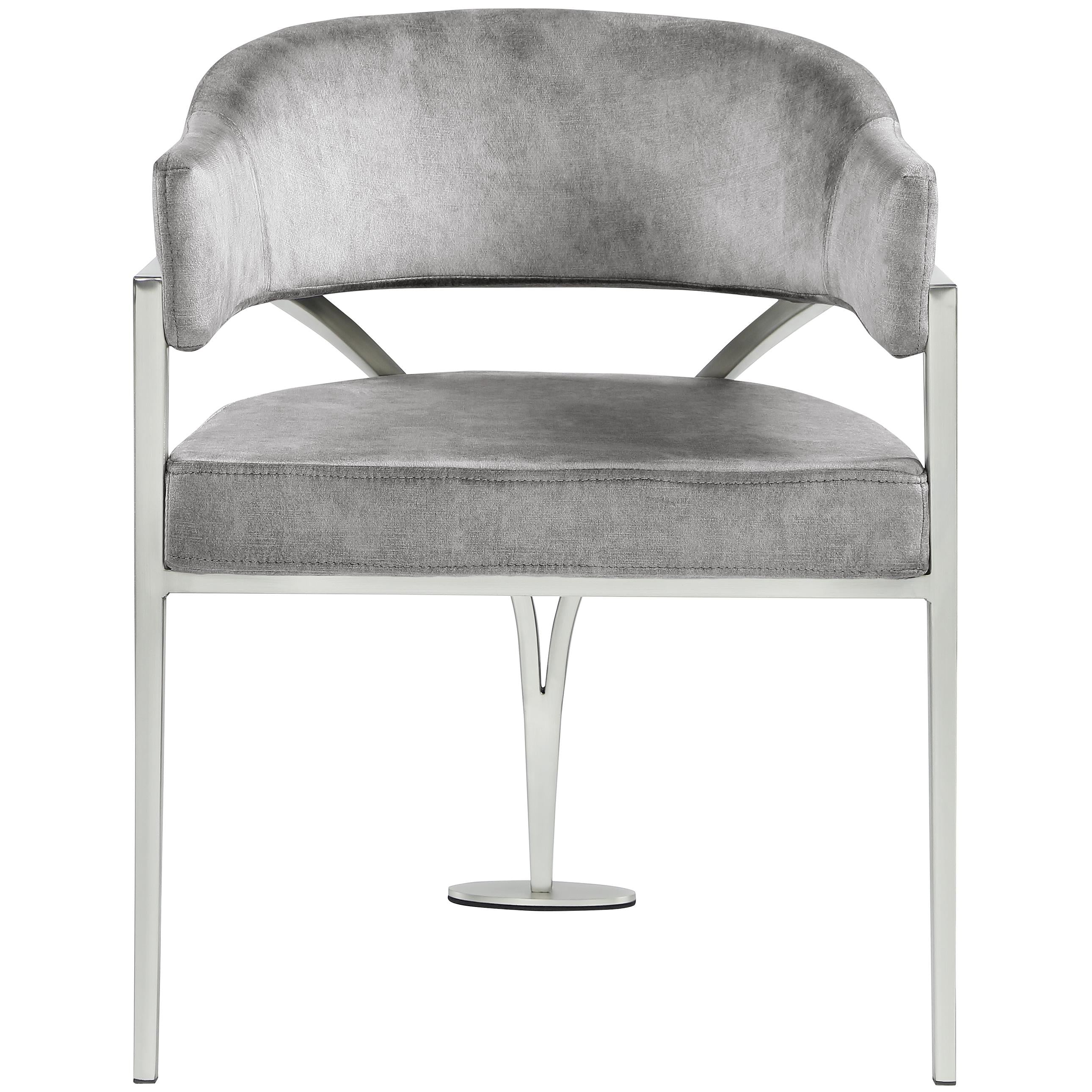 Meridian Madelyn Grey Velvet Dining Chair