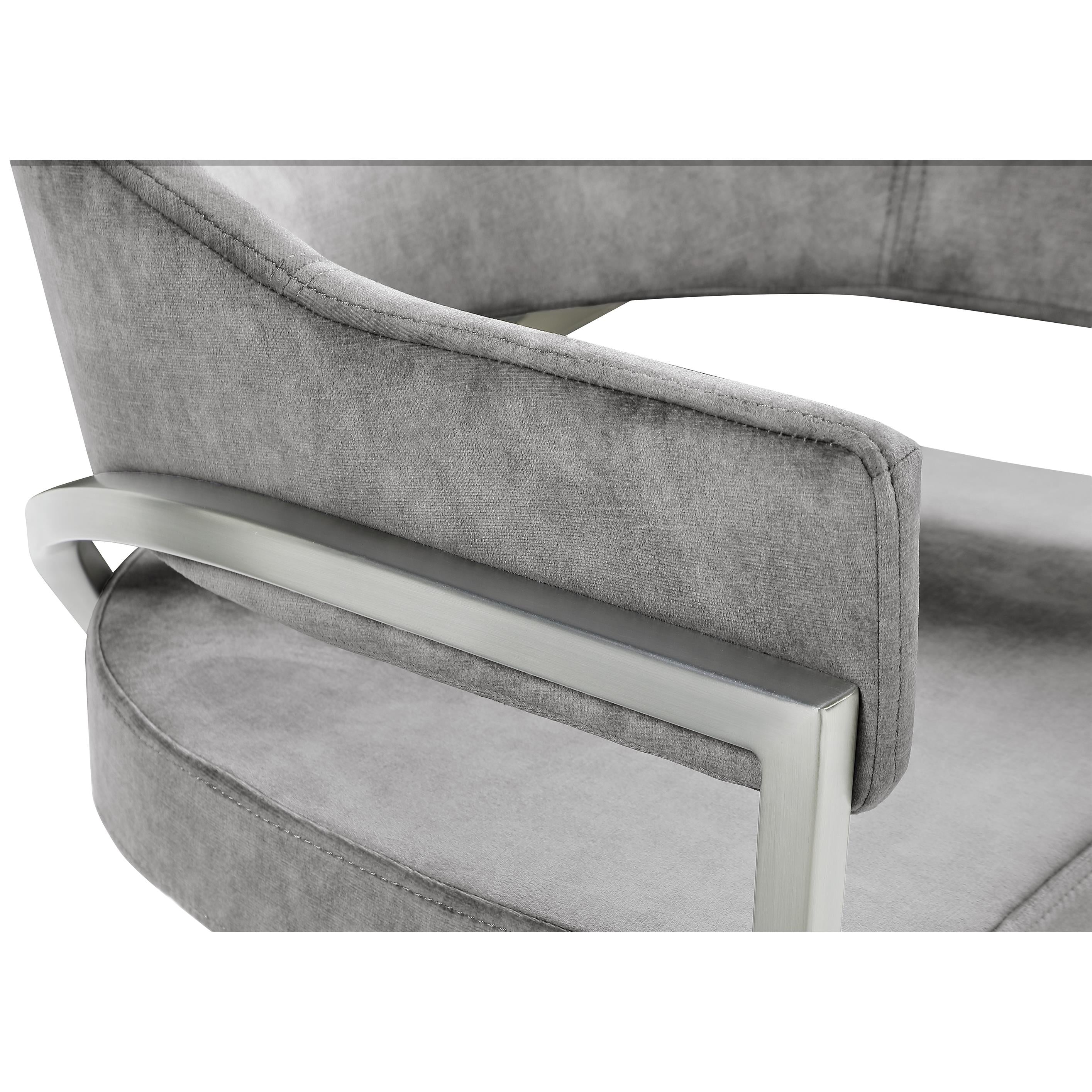 Meridian Madelyn Grey Velvet Dining Chair