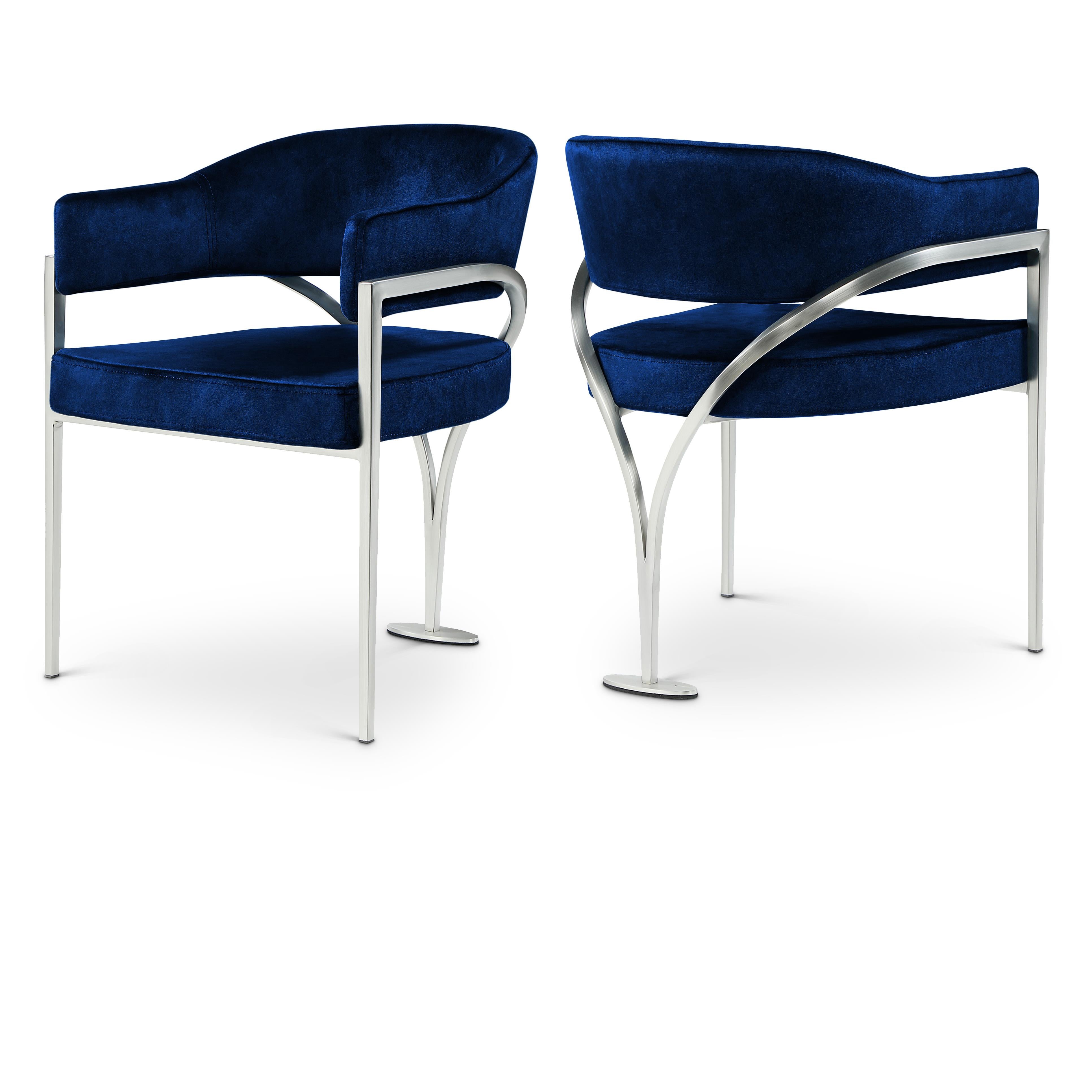 Meridian Madelyn Navy Velvet Dining Chair