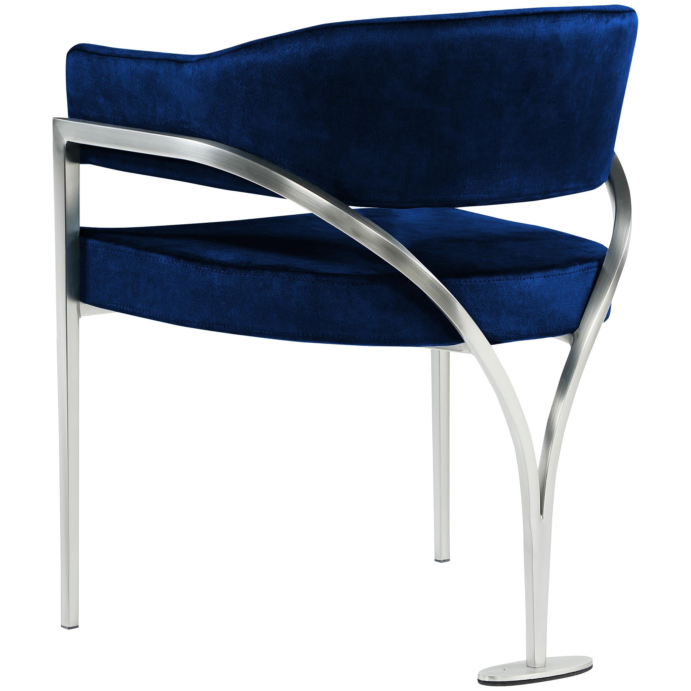 Meridian Madelyn Navy Velvet Dining Chair