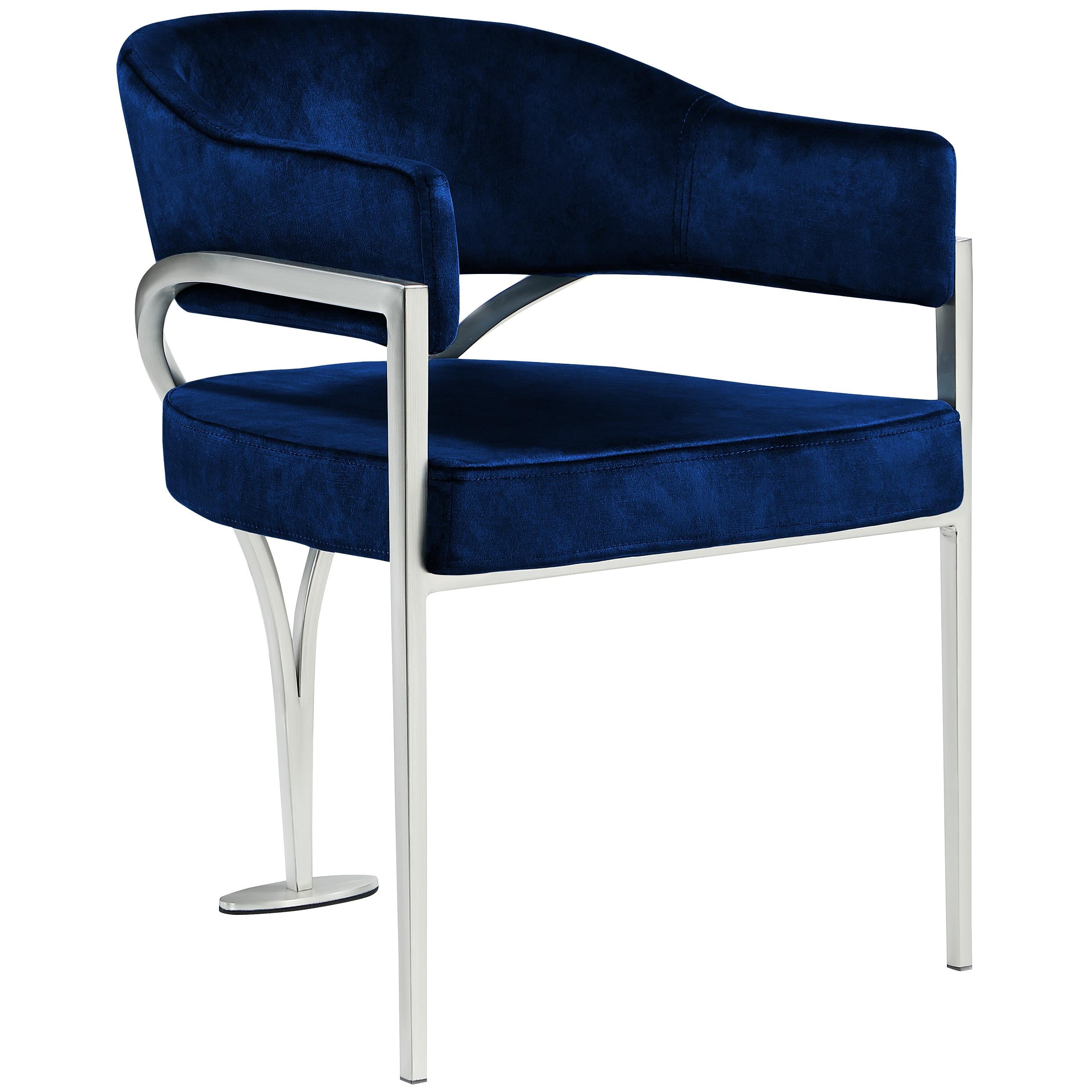 Meridian Madelyn Navy Velvet Dining Chair