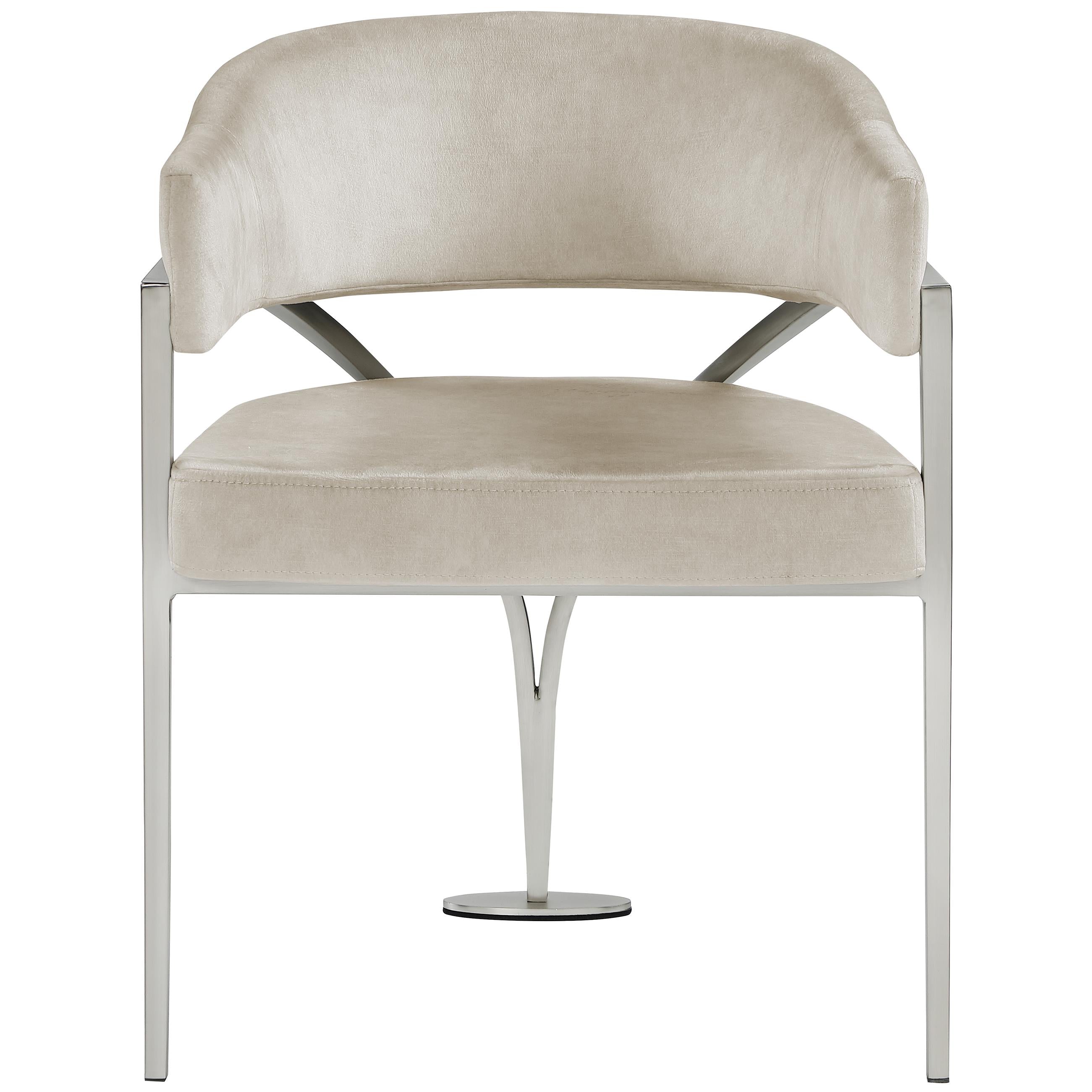 Meridian Madelyn Stone Velvet Dining Chair
