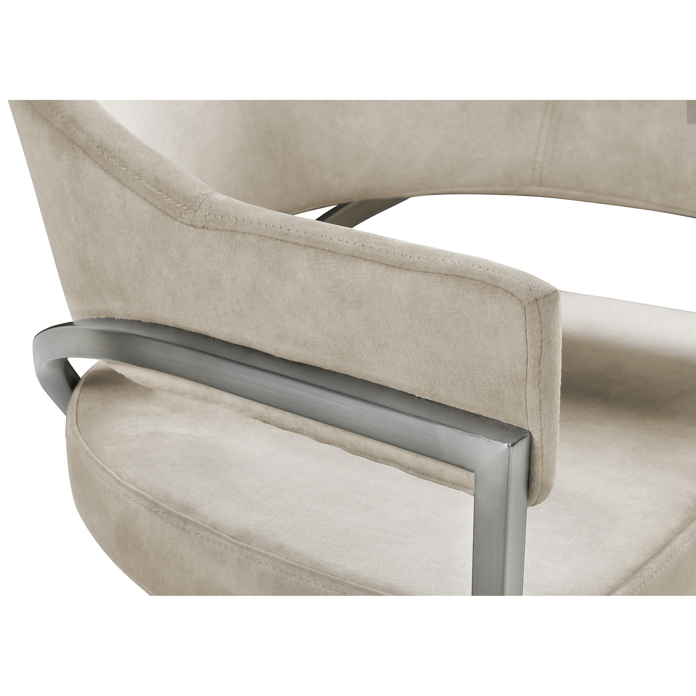 Meridian Madelyn Stone Velvet Dining Chair